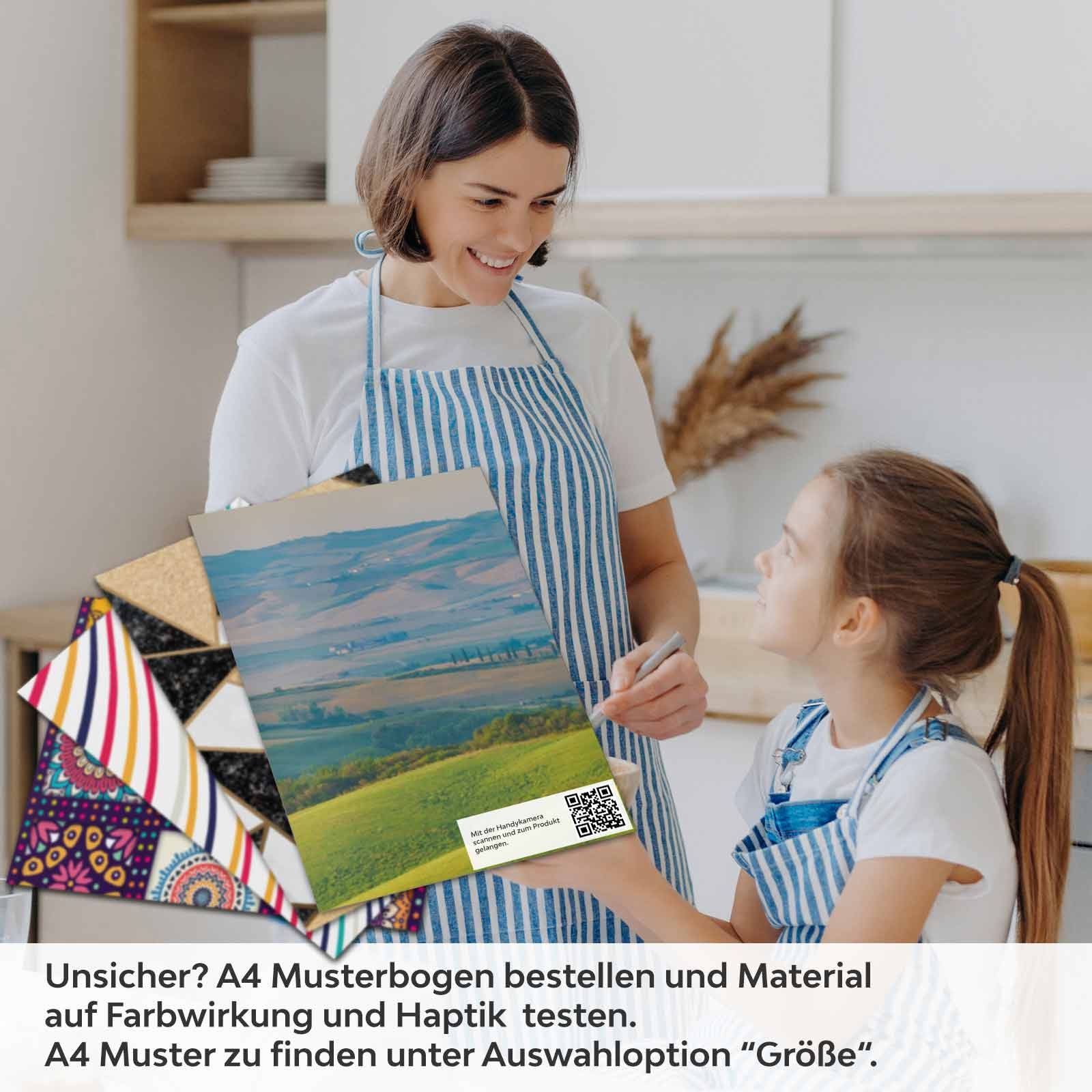 Küchenrückwand Folie harmonische Hügel A4 Muster