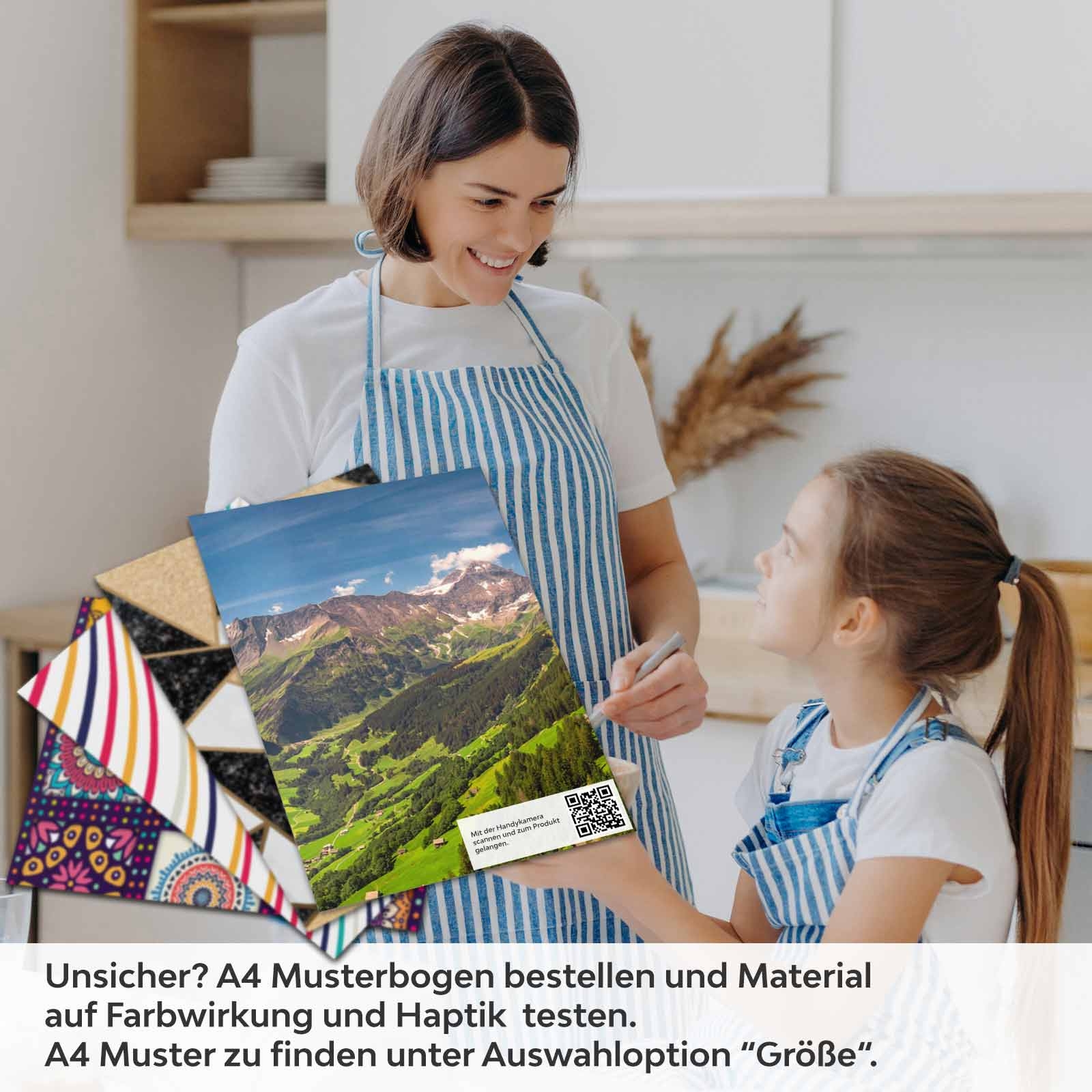 Küchenrückwand Folie grüne Weite & Wanderwege A4 Muster