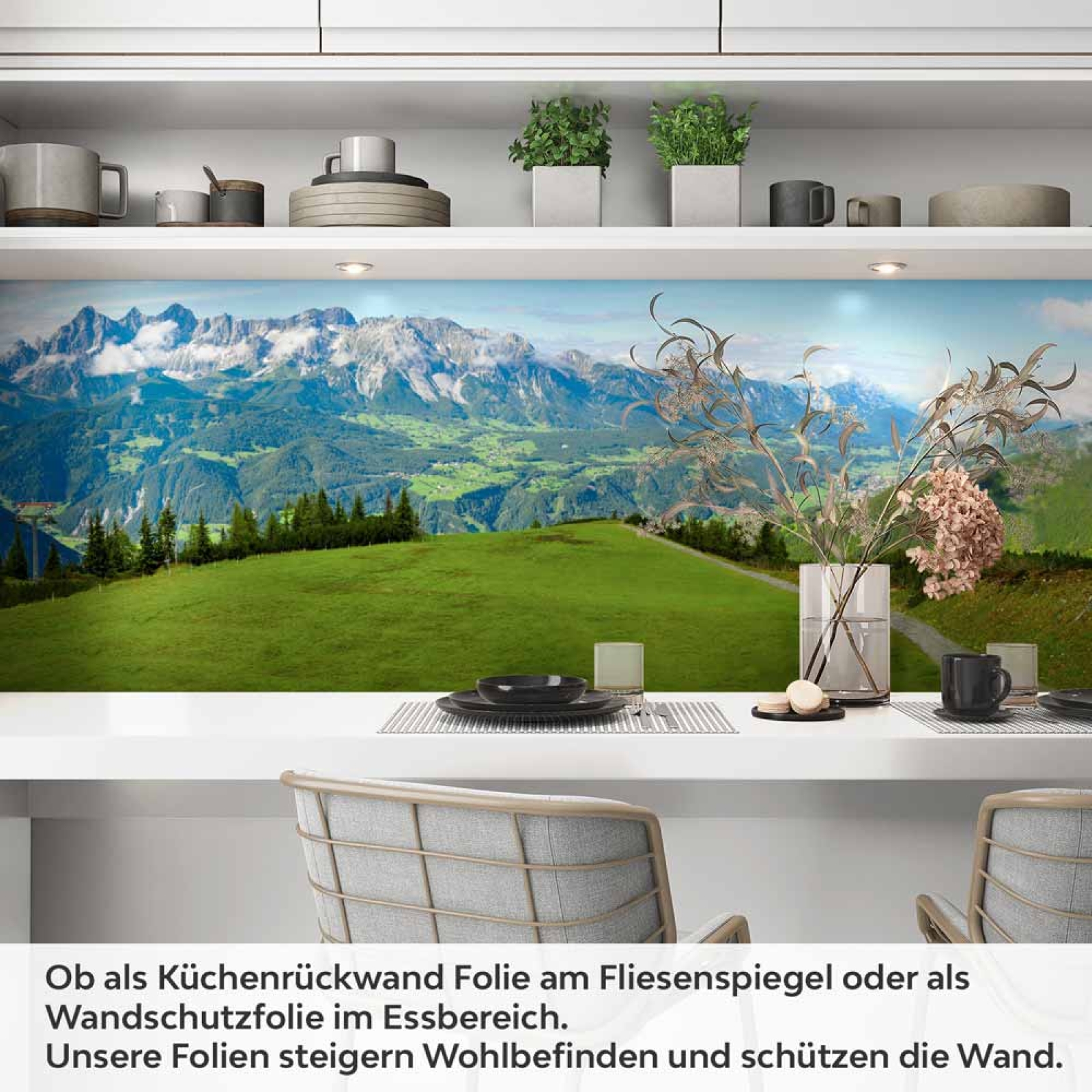 Küchenrückwand Folie – Pfad zur Bergidylle Artikelbild 1