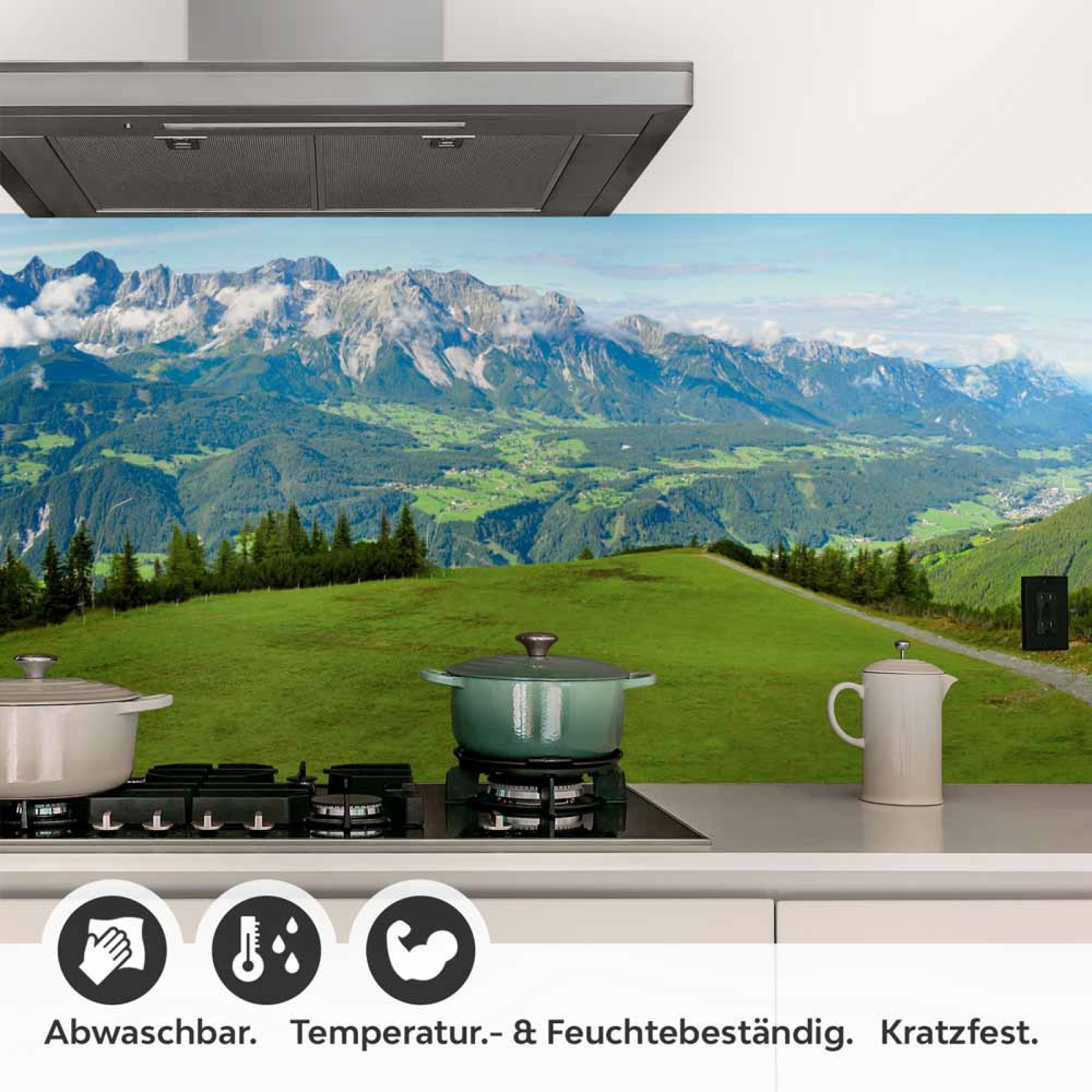 Küchenrückwand Folie – Pfad zur Bergidylle Detailbild 1