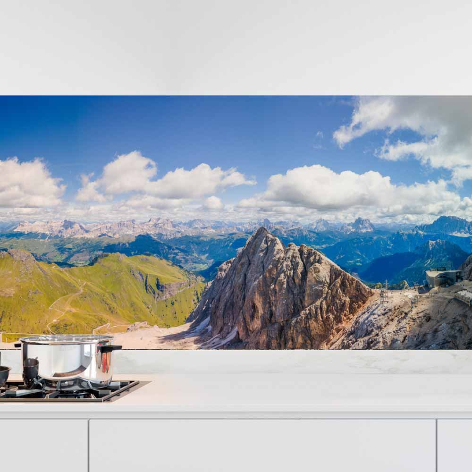 Küchenrückwand Folie Hochlandpanorama zwischen Eis & Grün Hauptbild 1