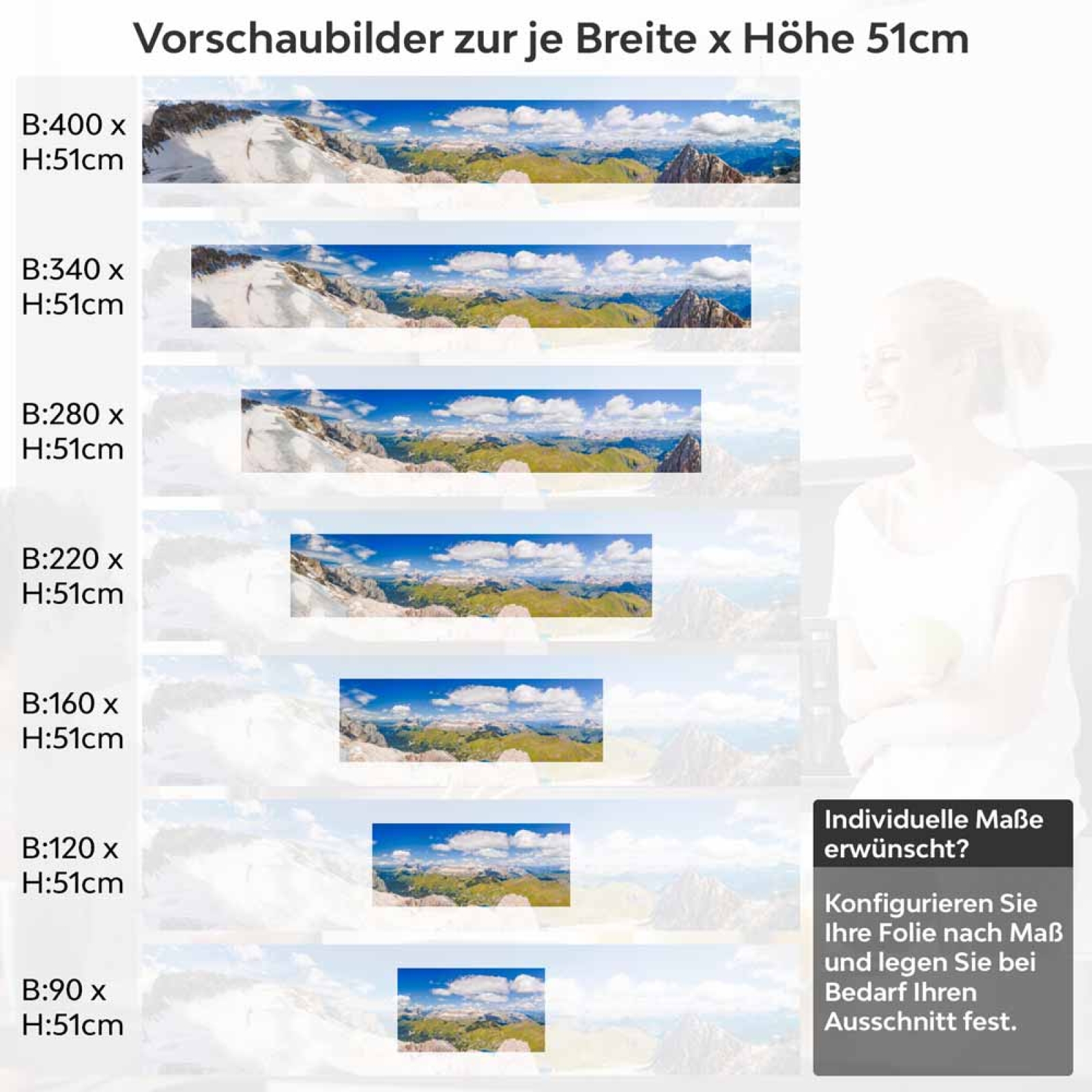 Küchenrückwand Folie Hochlandpanorama zwischen Eis & Grün Höhe 51cm