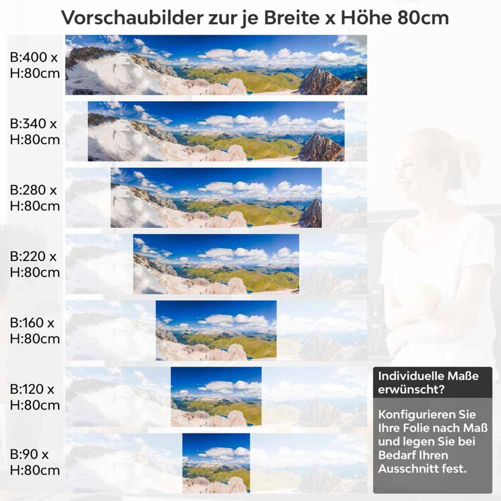 Küchenrückwand Folie Hochlandpanorama zwischen Eis & Grün Höhe 80cm