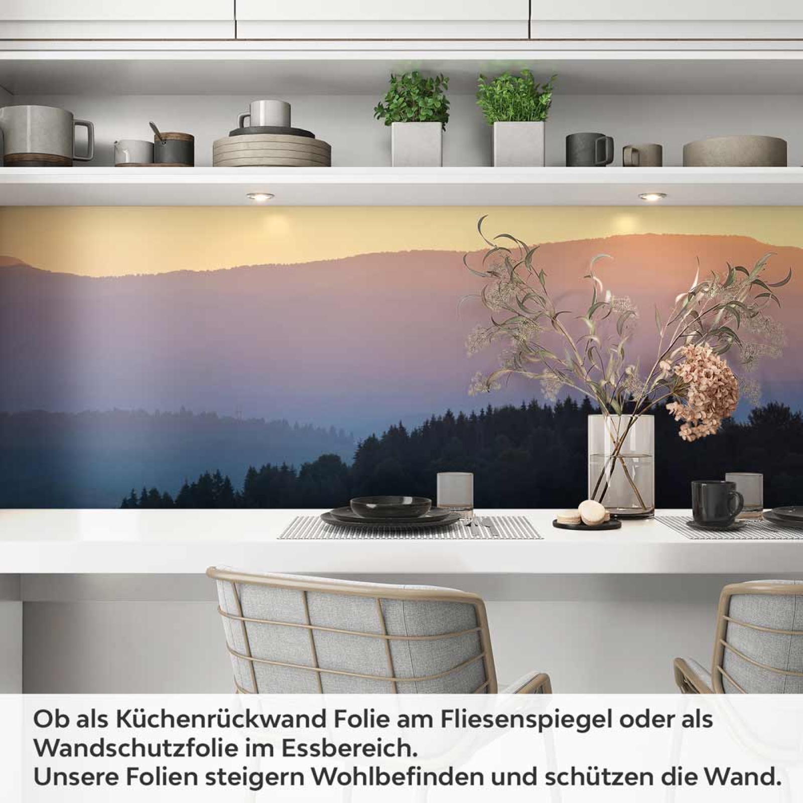 Küchenrückwand Folie Dämmerlandschaft Artikelbild 1