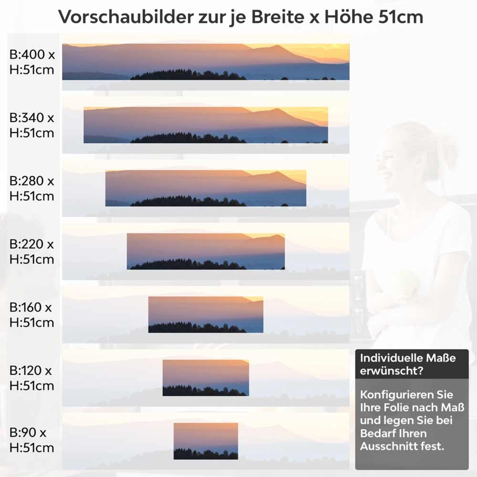 Küchenrückwand Folie Dämmerlandschaft Höhe 51cm