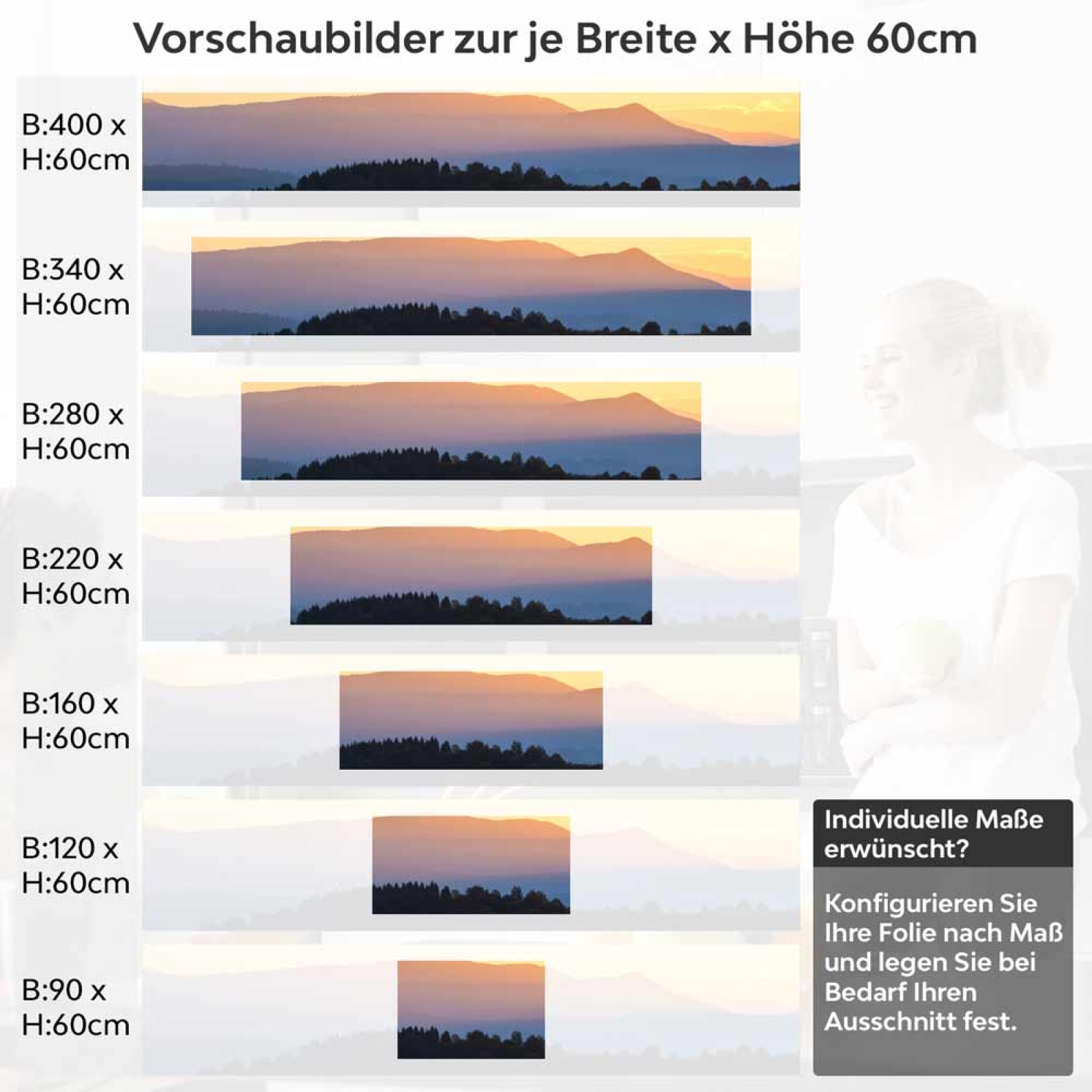 Küchenrückwand Folie Dämmerlandschaft Höhe 60cm