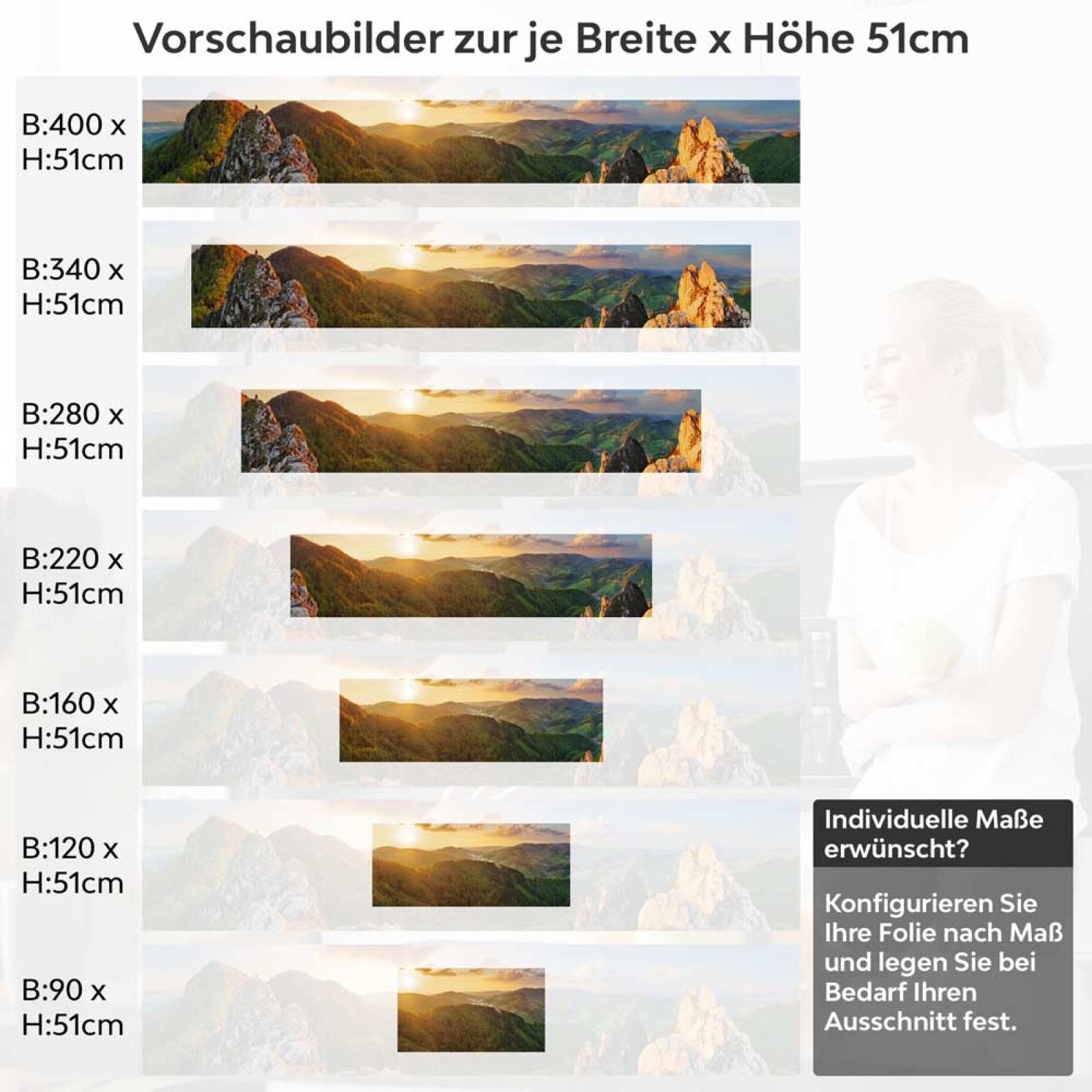 Küchenrückwand Folie slowakische Bergidylle Höhe 51cm