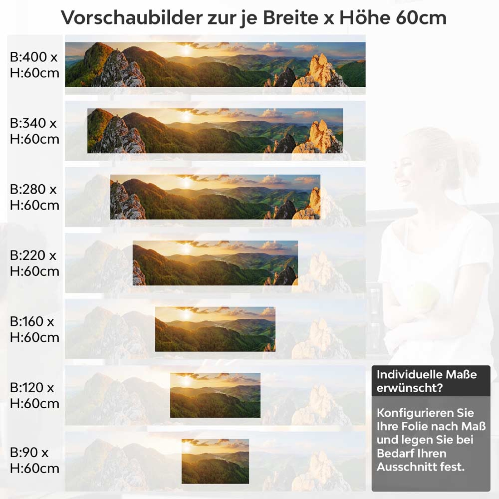 Küchenrückwand Folie slowakische Bergidylle Höhe 60cm