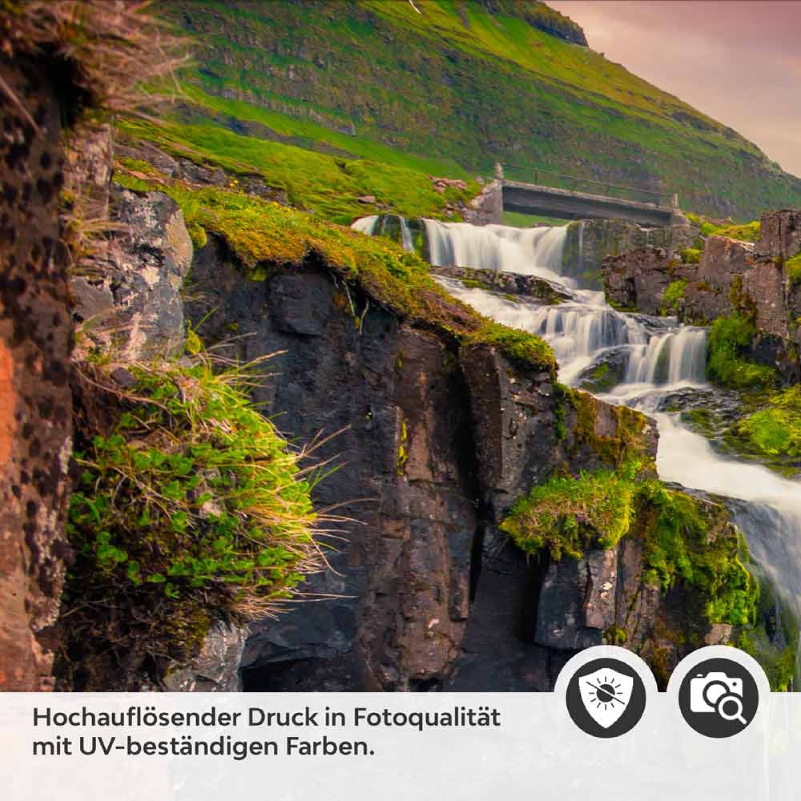 Küchenrückwand Folie Wasserfall Bergkulisse Detailbild 2