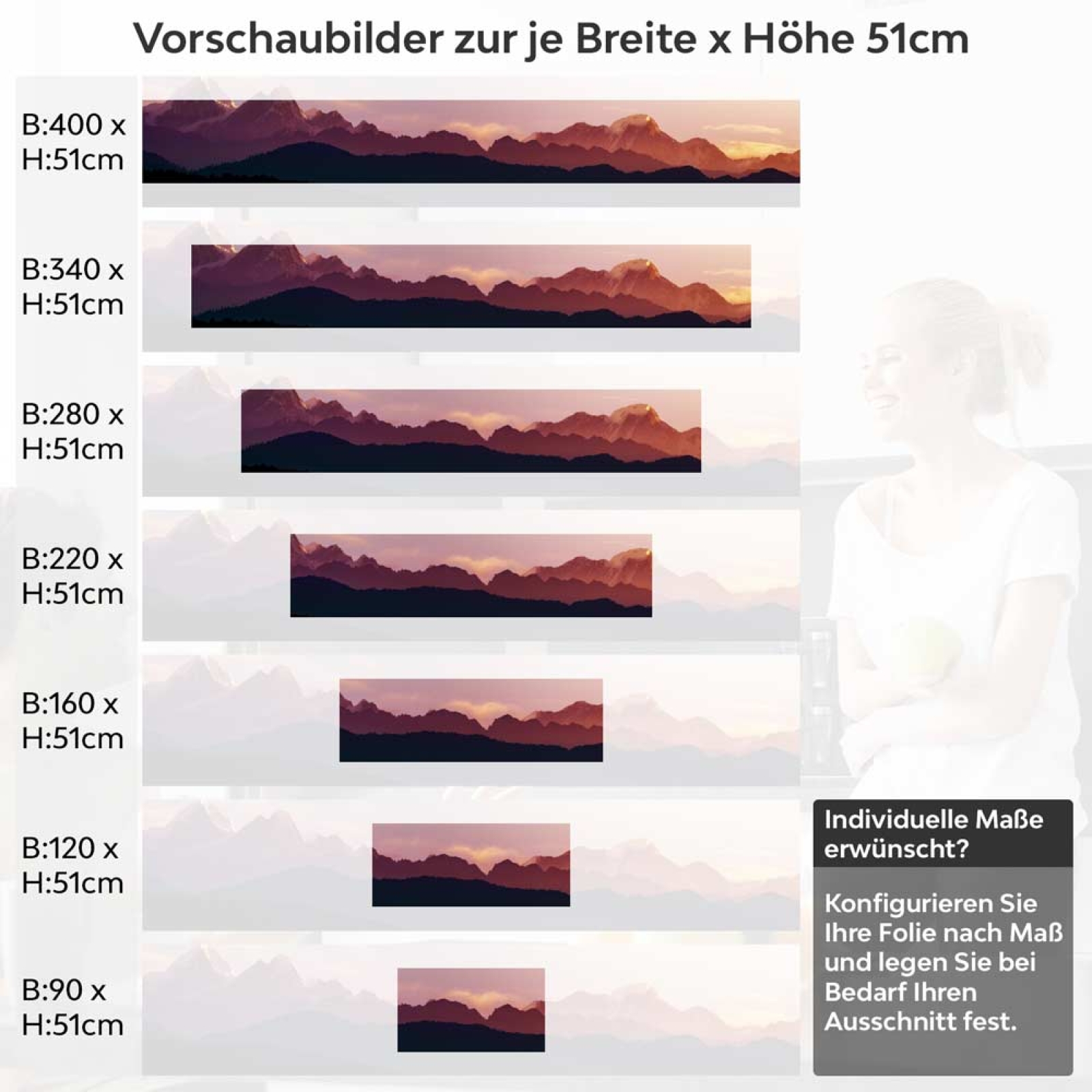 Küchenrückwand Folie Helambu im Dämmerlicht Höhe 51cm