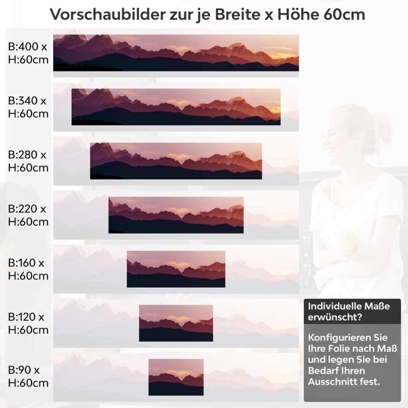 Küchenrückwand Folie Helambu im Dämmerlicht Höhe 60cm