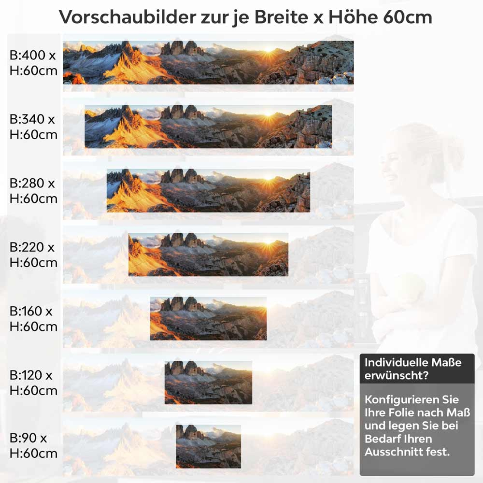 Küchenrückwand Folie Landschaft in goldener Stunde Höhe 60cm