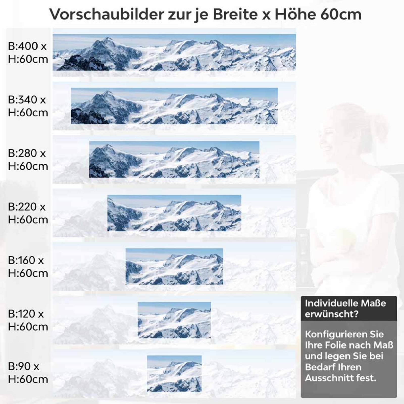 Küchenrückwand Folie ewige Eislandschaft Höhe 60cm