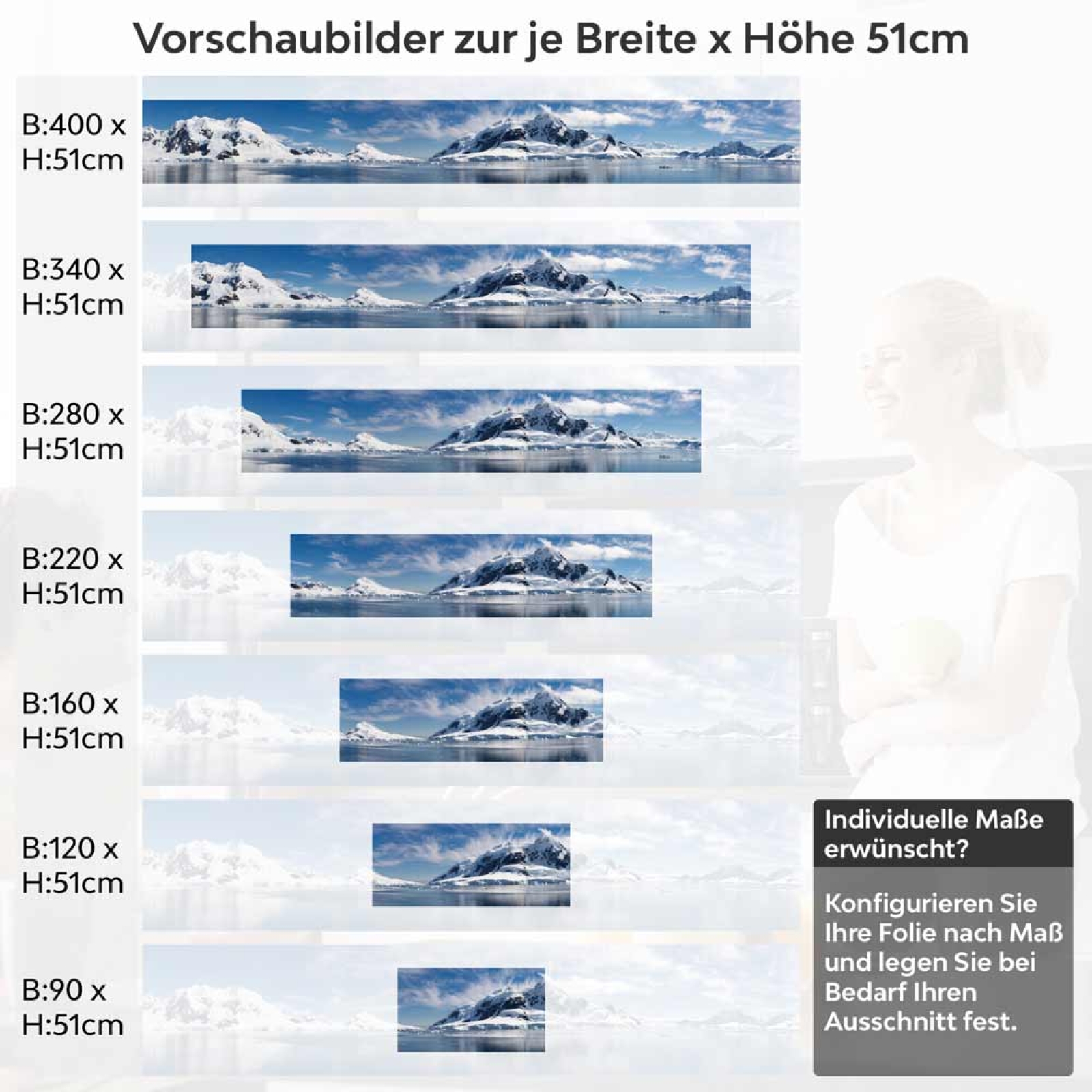 Küchenrückwand Folie arktische Schönheit Höhe 51cm