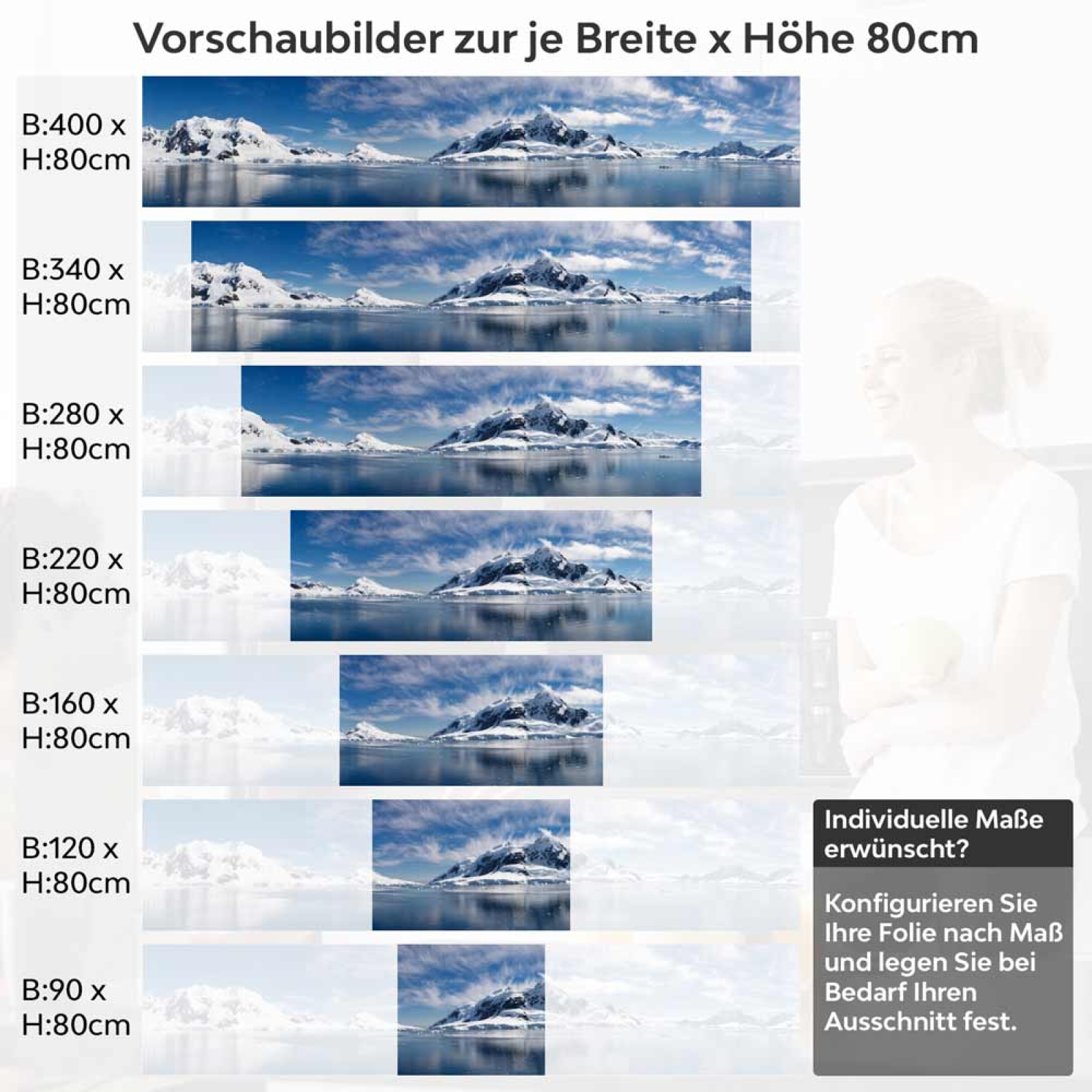Küchenrückwand Folie arktische Schönheit Höhe 80cm