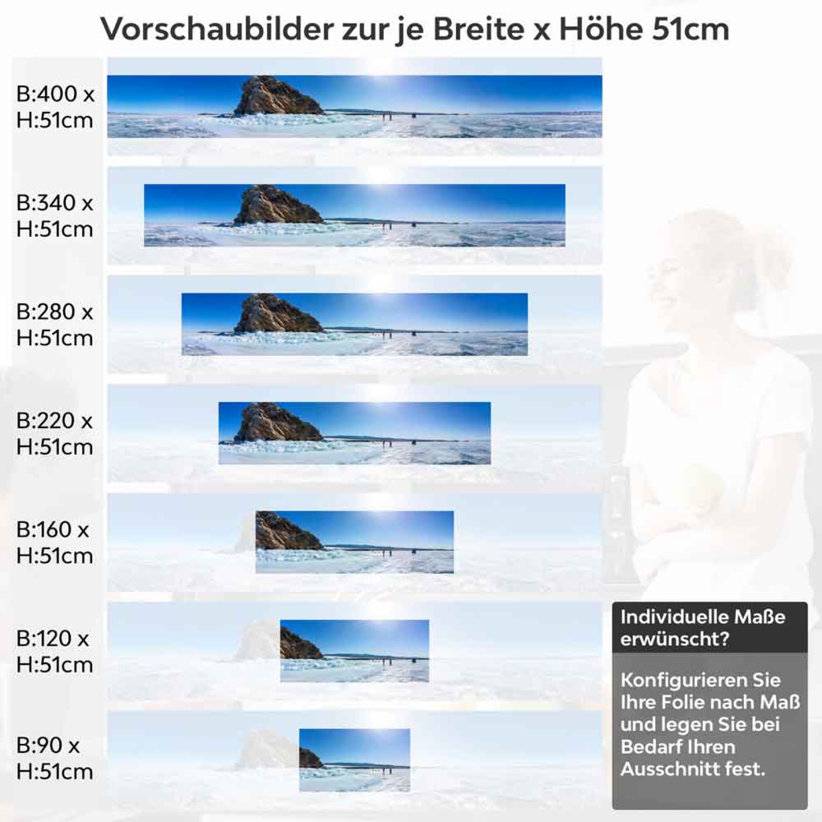 Küchenrückwand Folie Eislandschaft Höhe 51cm