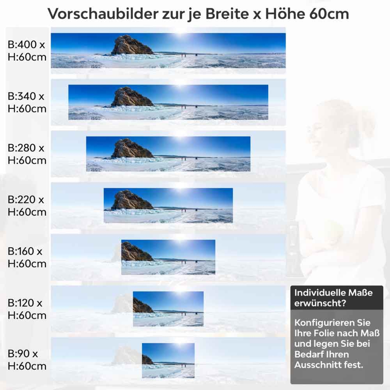 Küchenrückwand Folie Eislandschaft Höhe 60cm