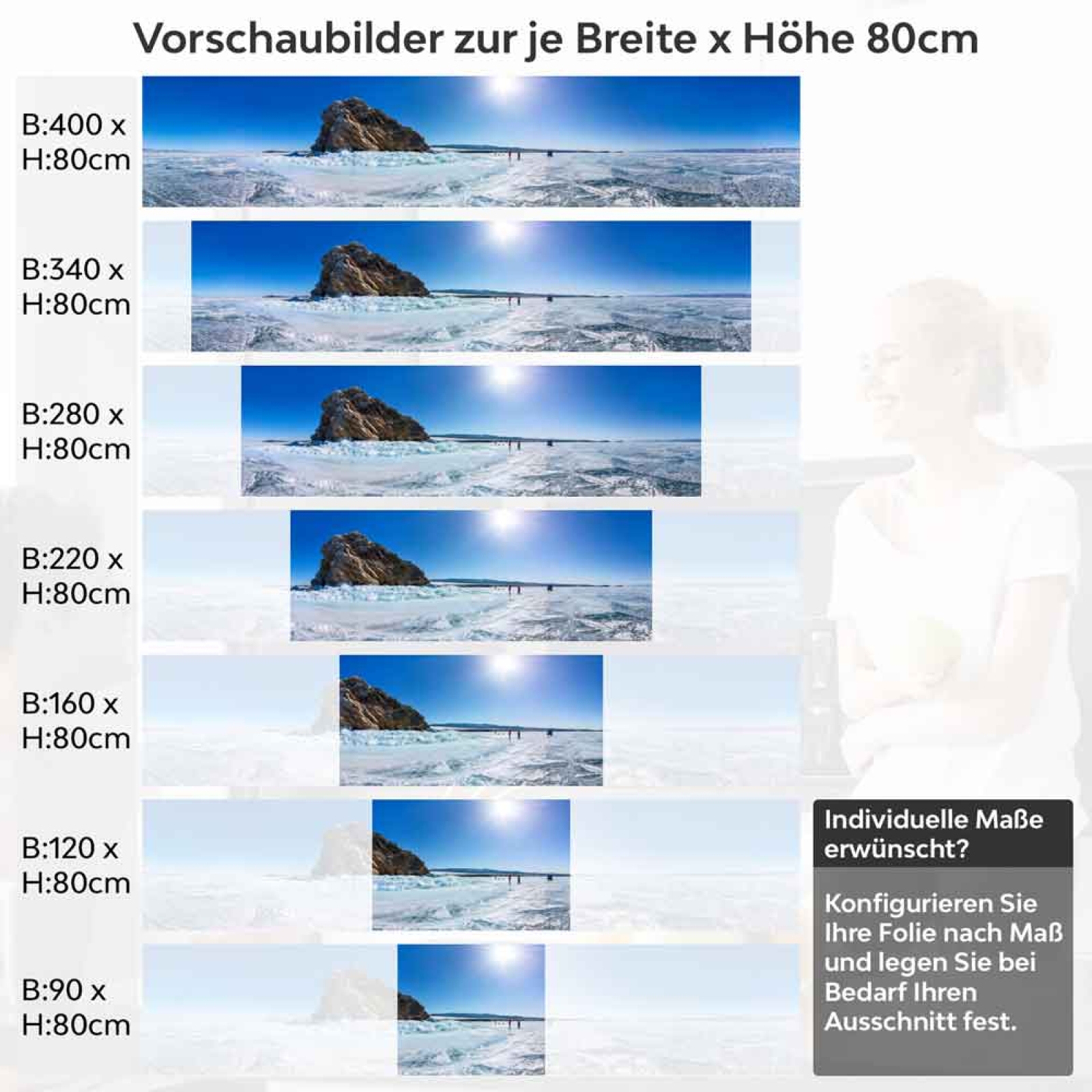 Küchenrückwand Folie Eislandschaft Höhe 80cm
