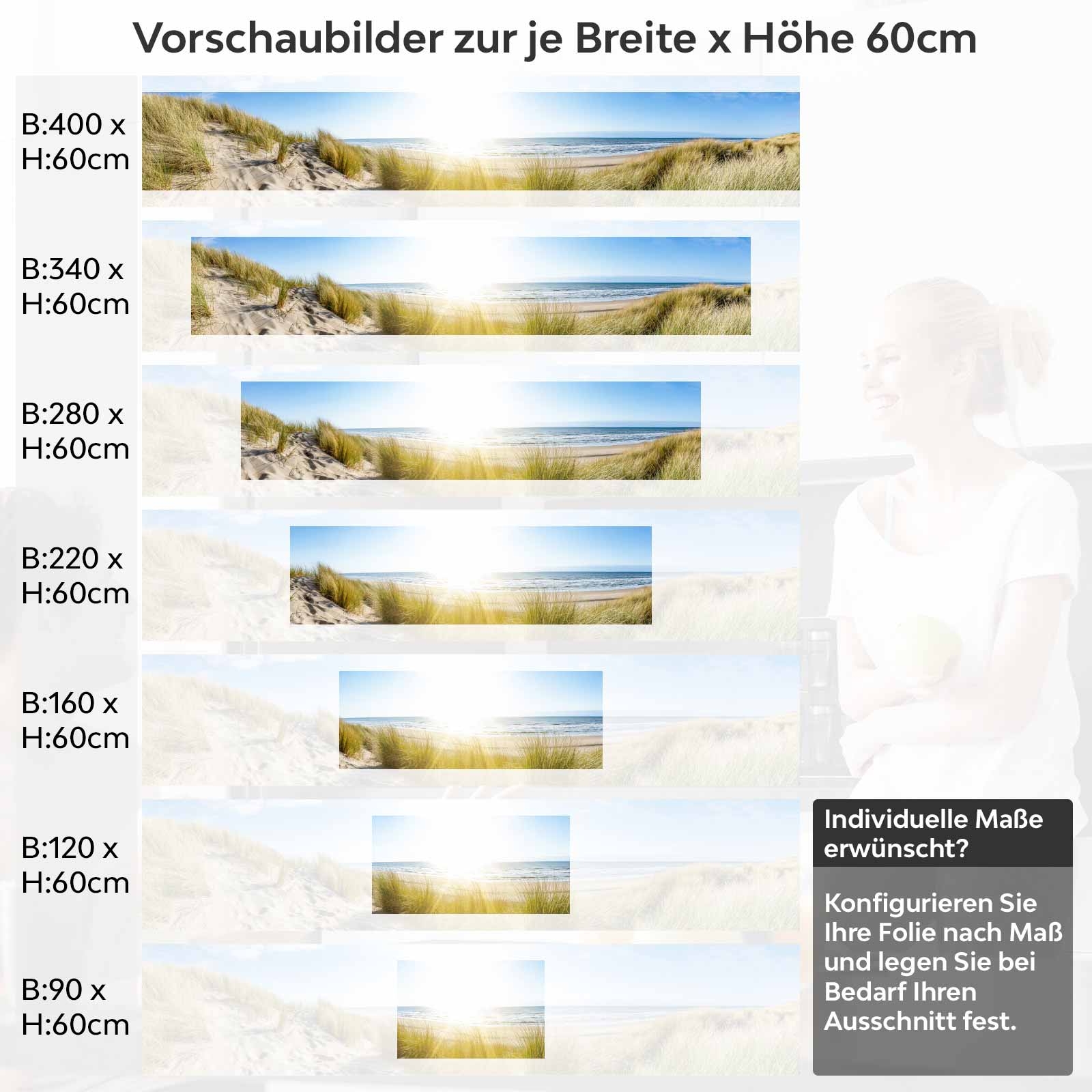 Küchenrückwand Folie Stranddüne Höhe 60cm