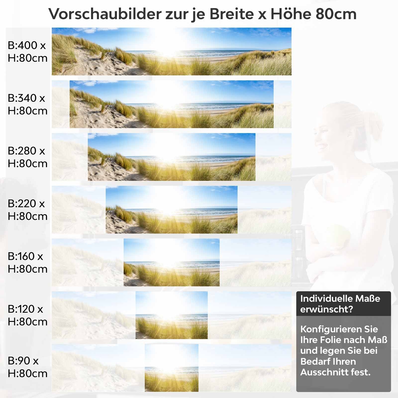 Küchenrückwand Folie Stranddüne Höhe 80cm