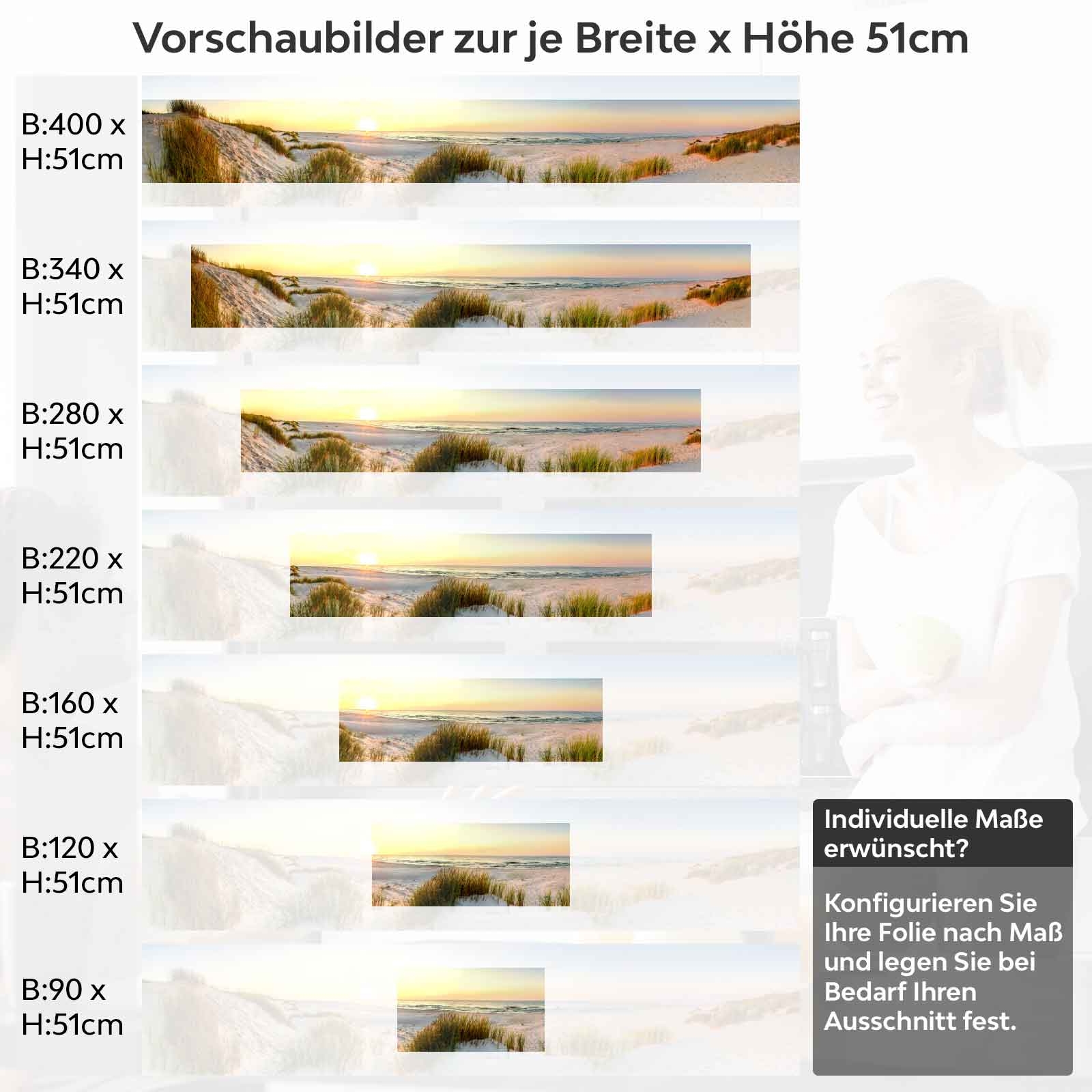 Küchenrückwand Folie Dünentraum Höhe 51cm