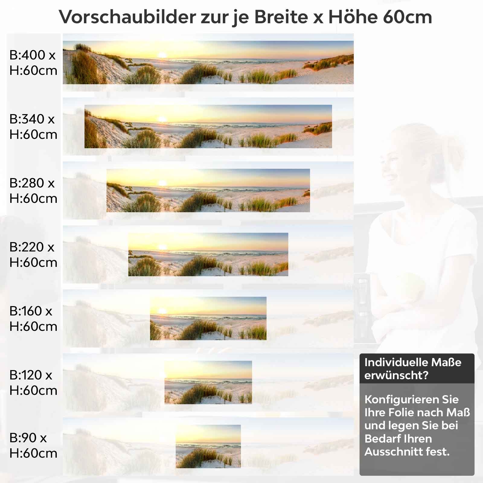 Küchenrückwand Folie Dünentraum Höhe 60cm