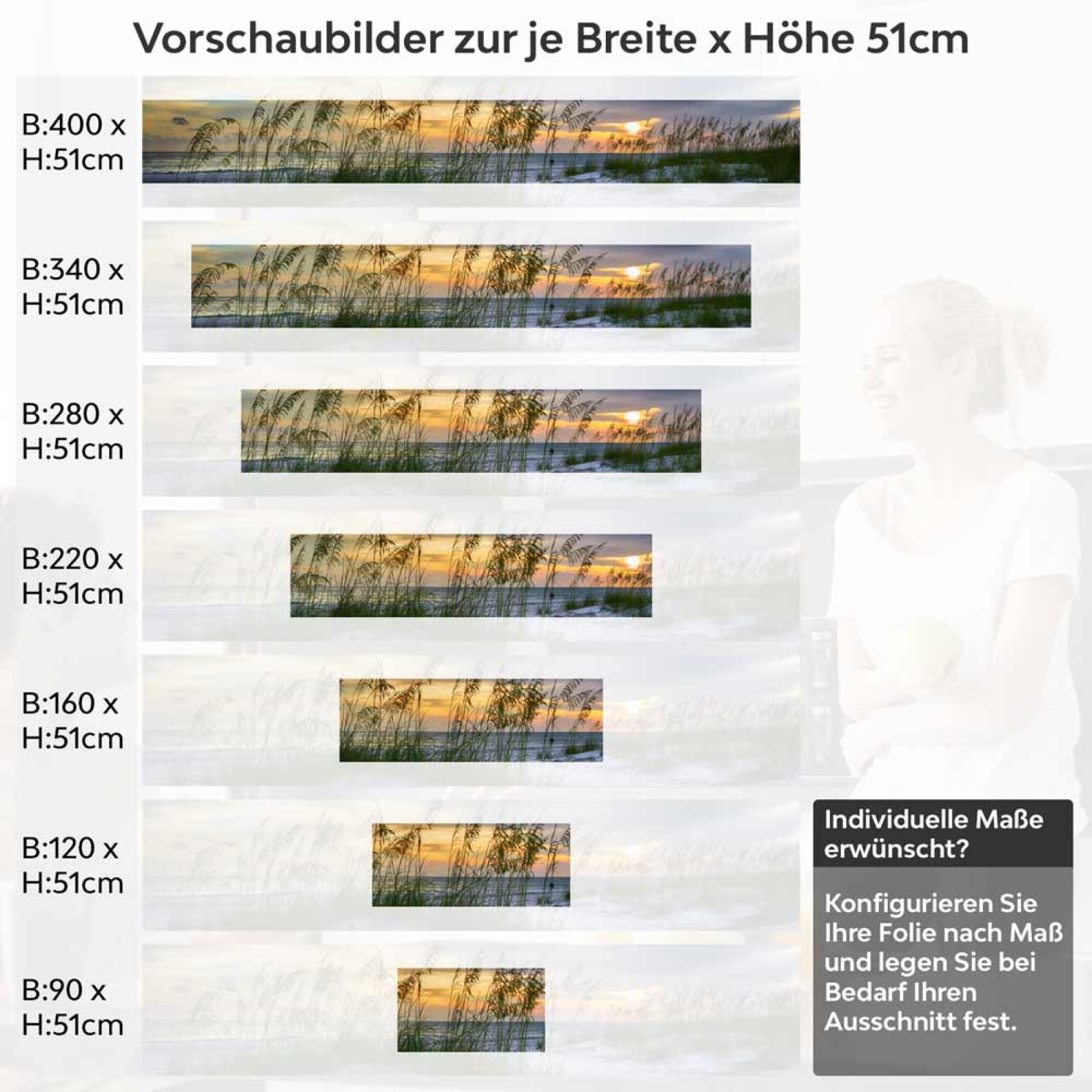 Küchenrückwand Folie Dünenlandschaft & Strand Flora Höhe 51cm