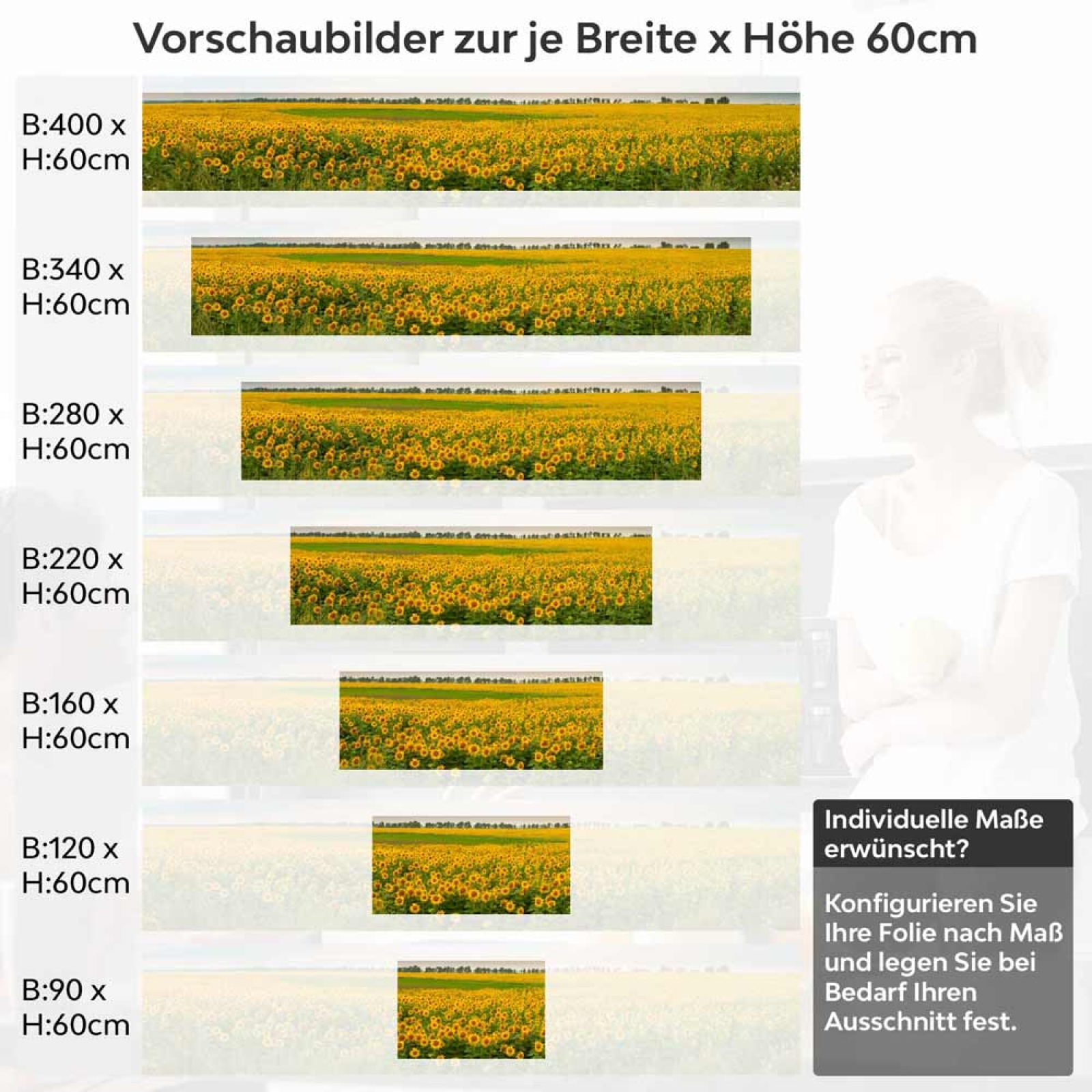 Küchenrückwand Folie Sonnenblumen Höhe 60cm