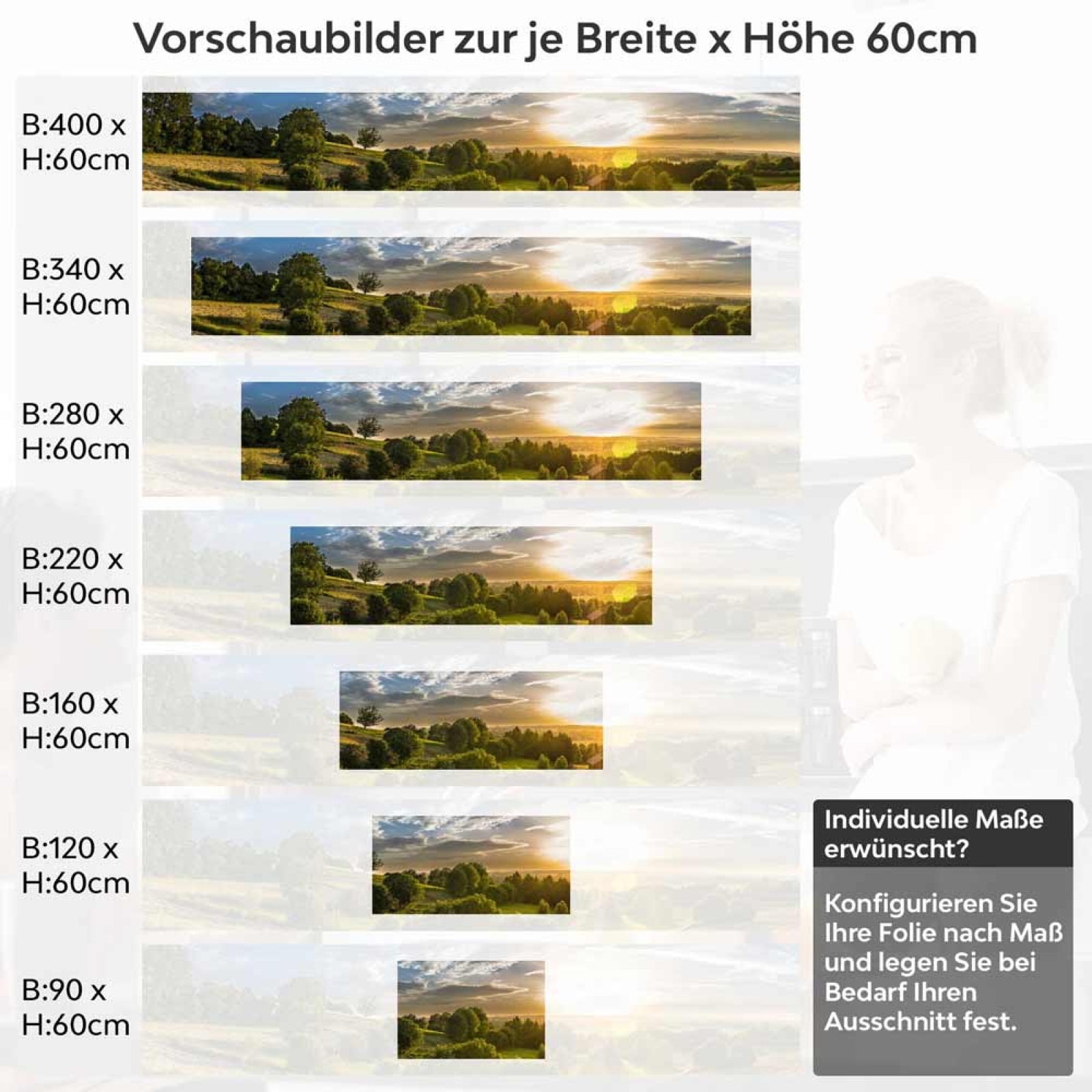 Küchenrückwand Folie Landschaft im Frühling Höhe 60cm
