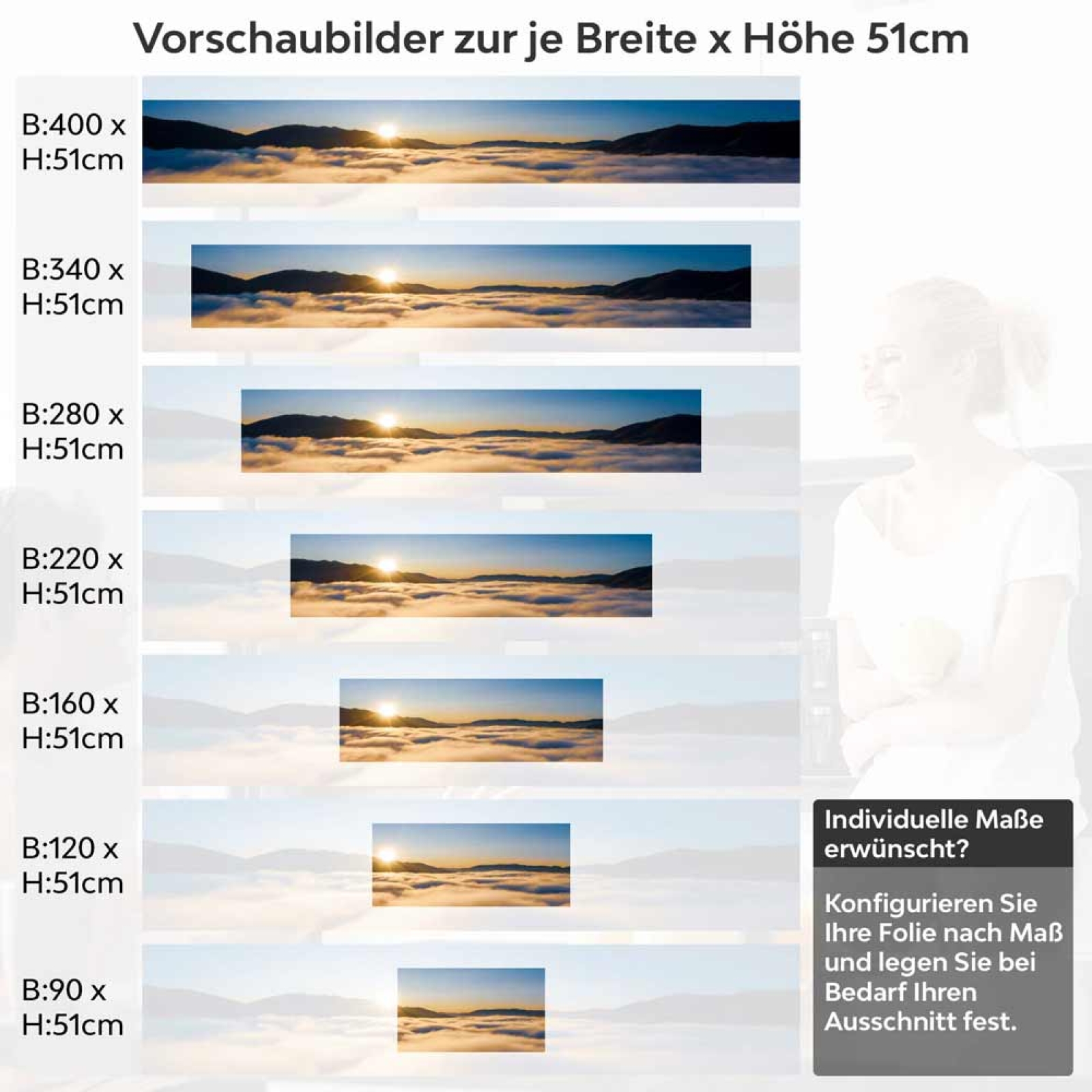 Küchenrückwand Folie Berge im Verborgenen Höhe 51cm