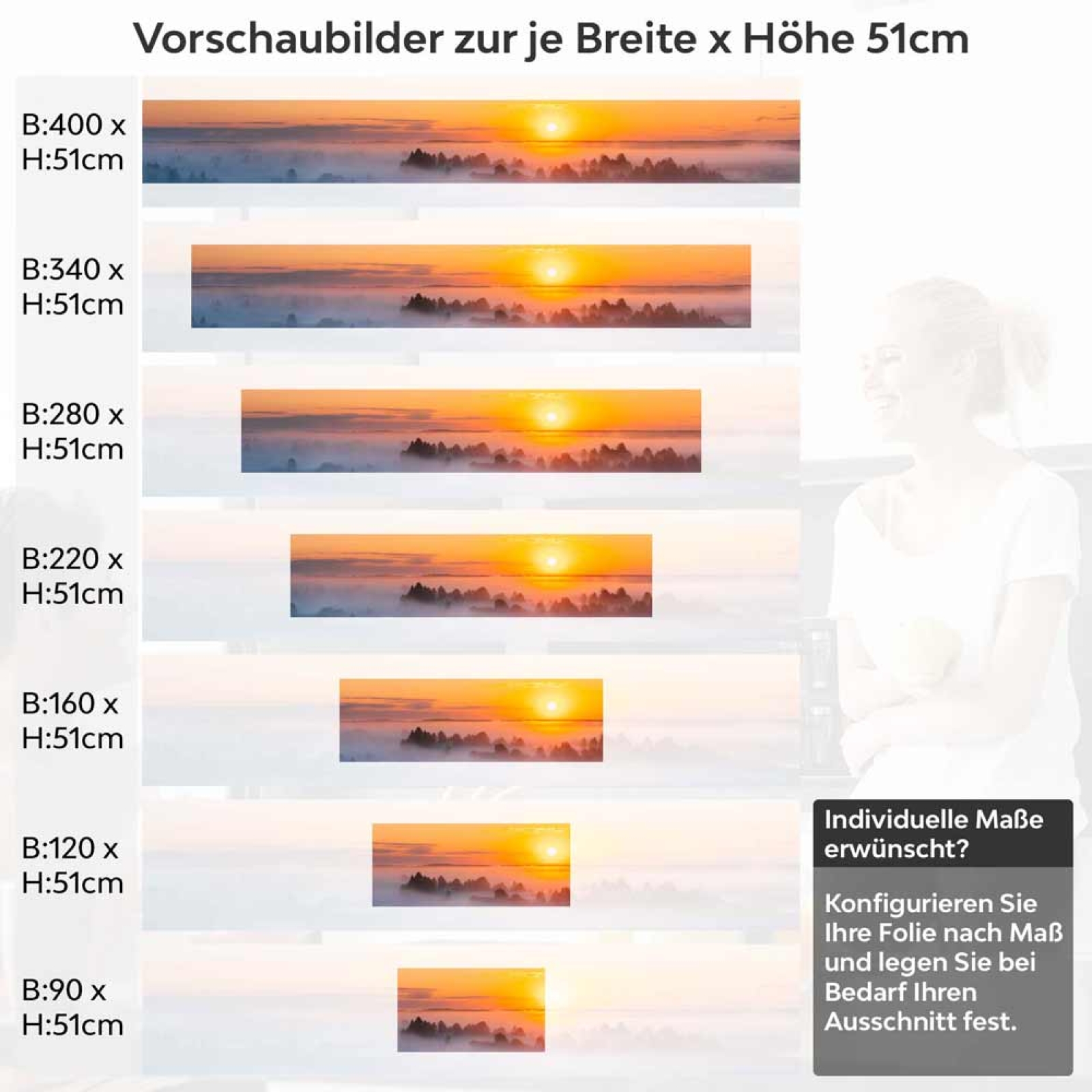 Küchenrückwand Folie Landschaft im Sonnenuntergang Höhe 51cm