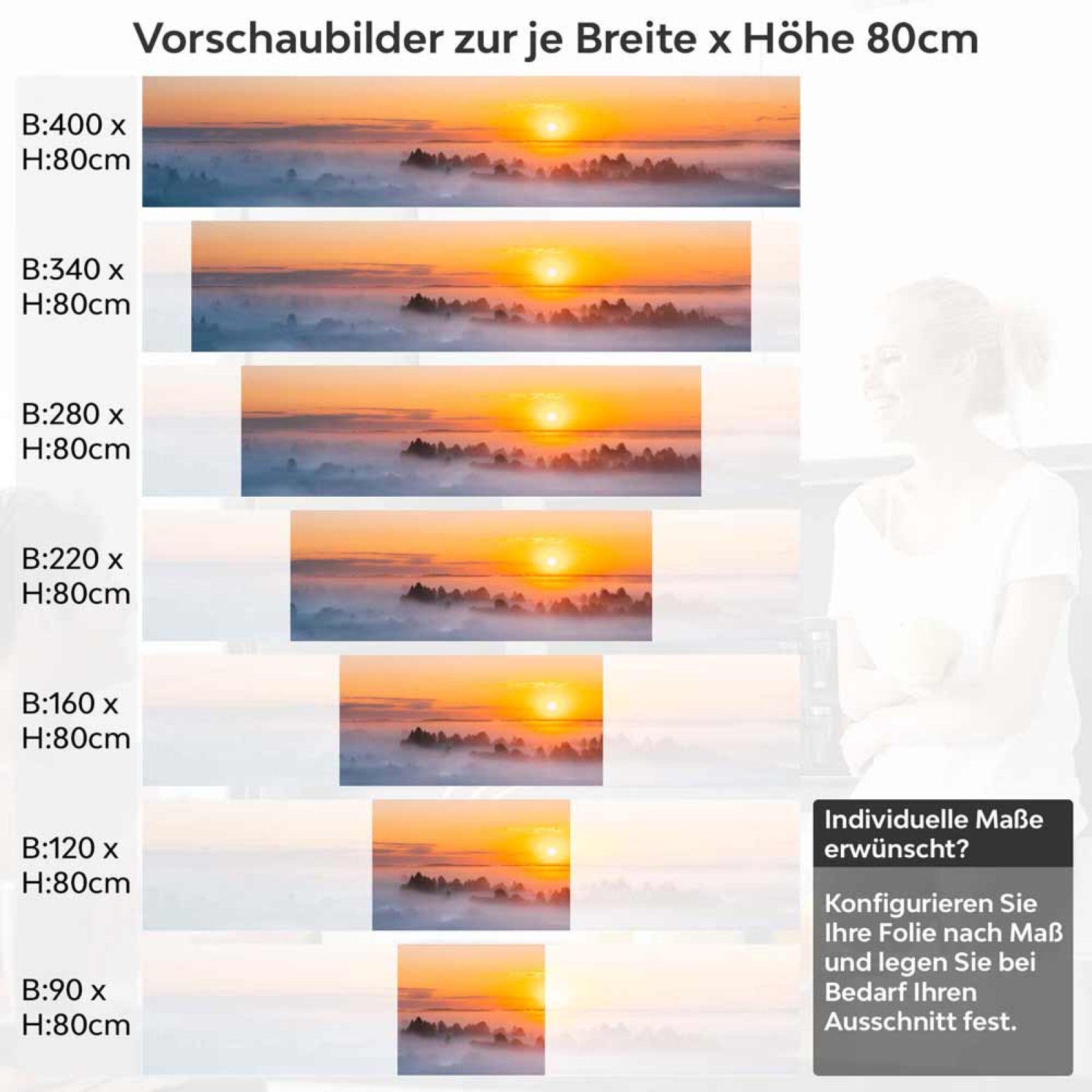 Küchenrückwand Folie Landschaft im Sonnenuntergang Höhe 80cm