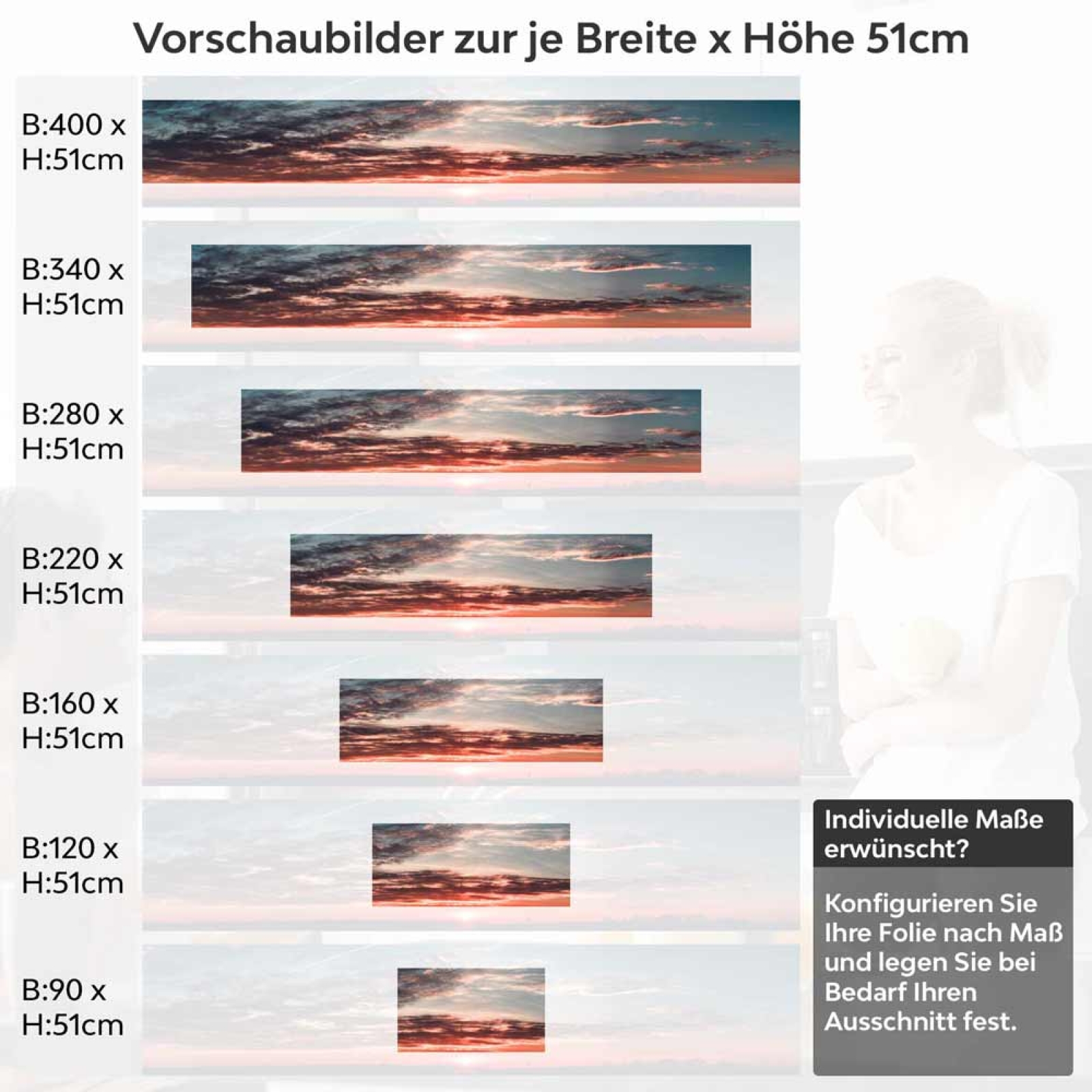 Küchenrückwand Folie Sonnenuntergang in der Wolkenkulisse Höhe 51cm