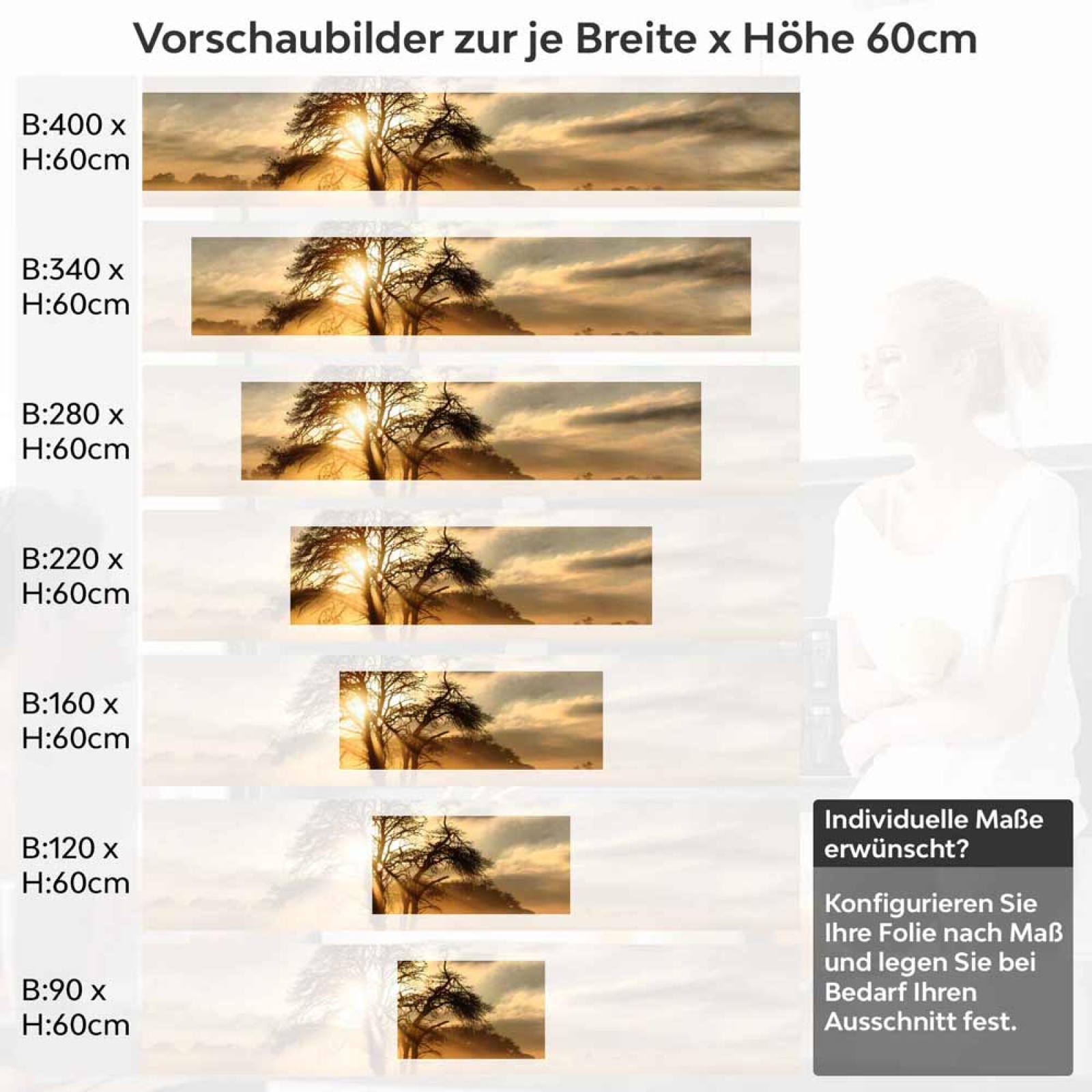 Küchenrückwand Folie Sanfter Dunst über der Landschaft Höhe 60cm