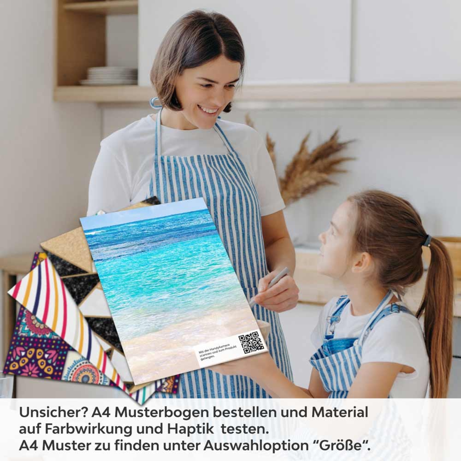 Küchenrückwand Folie Strand & Meer in himmlischen Farben A4 Muster
