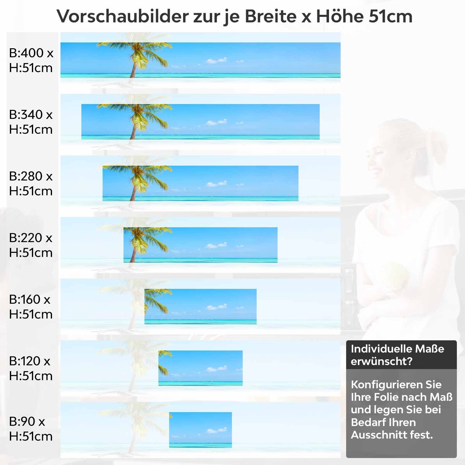 Küchenrückwand Folie Karibisches Meer Höhe 51cm