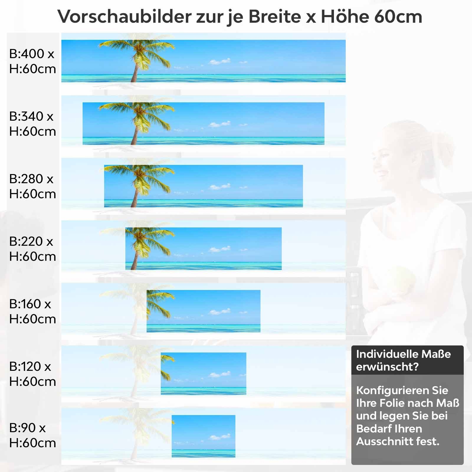 Küchenrückwand Folie Karibisches Meer Höhe 60cm