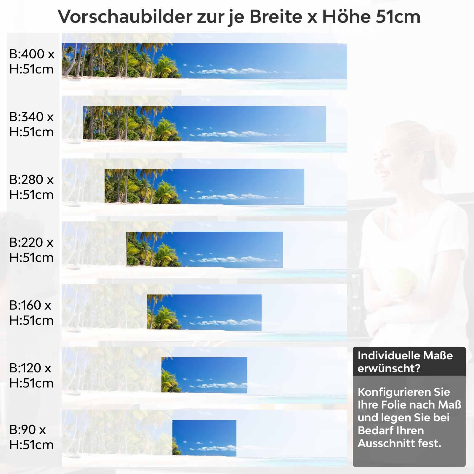 Küchenrückwand Folie Karibisches Meer Höhe 51cm