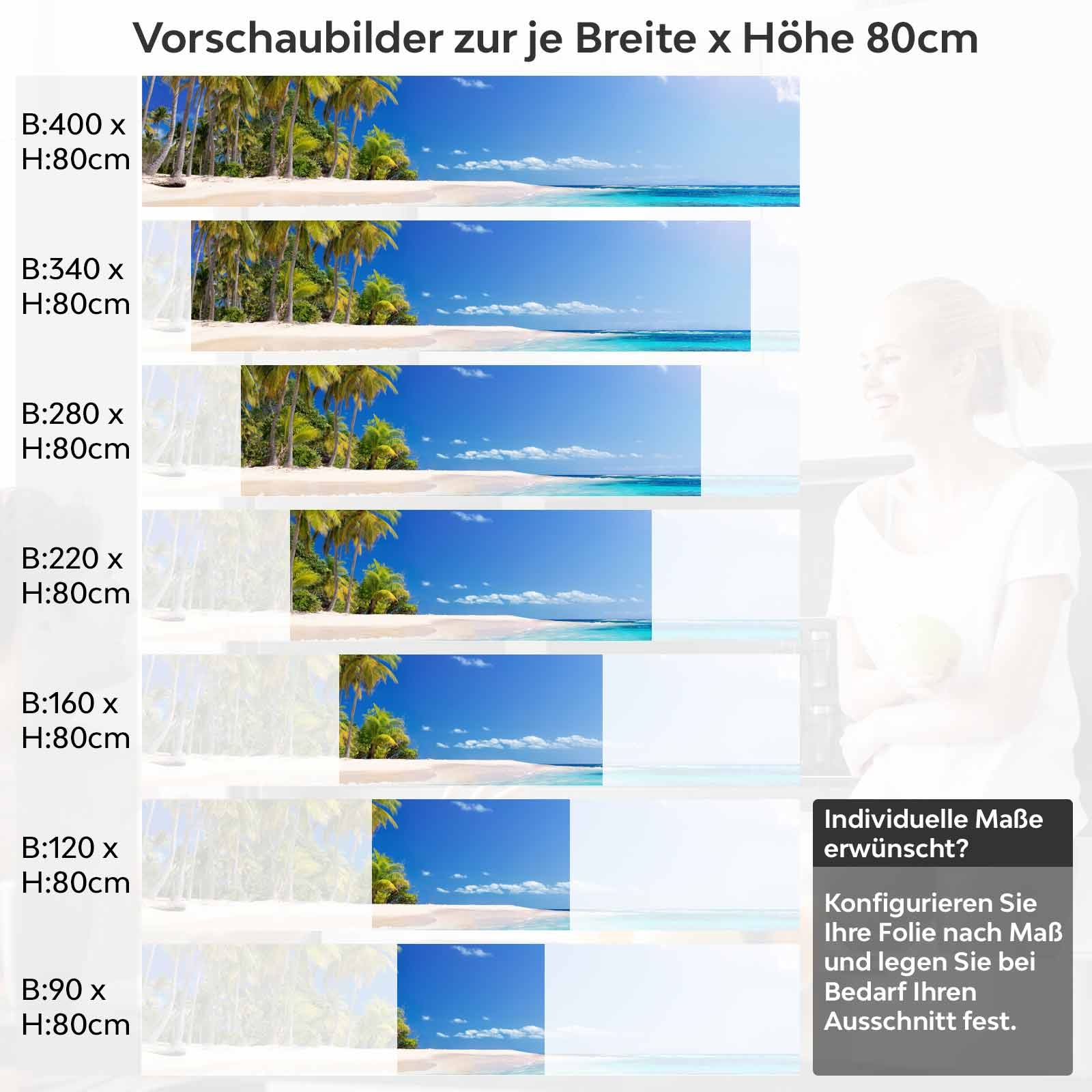 Küchenrückwand Folie Karibisches Meer Höhe 80cm