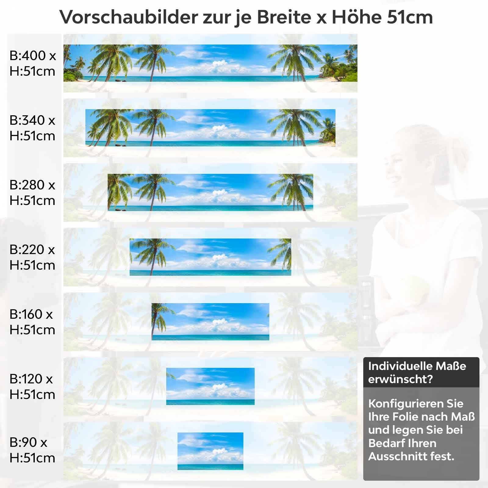 Küchenrückwand Folie Tropenstrand Höhe 51cm