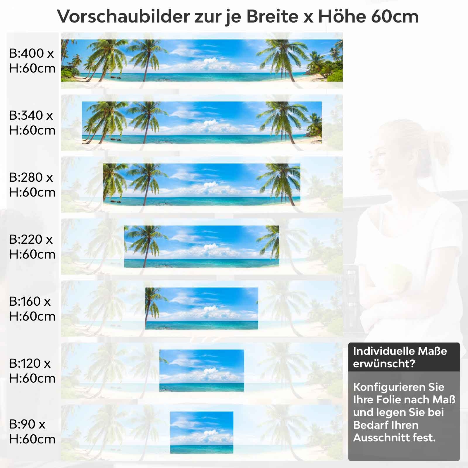 Küchenrückwand Folie Tropenstrand Höhe 60cm