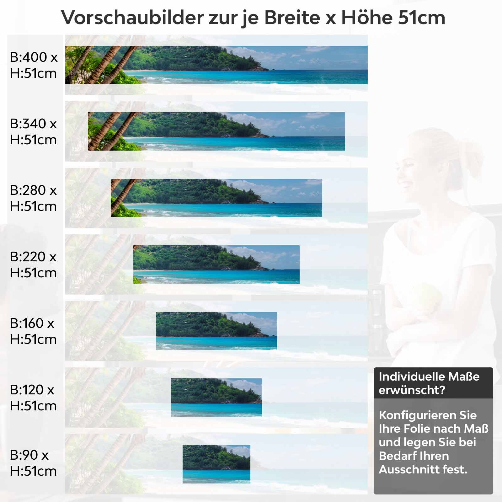 Küchenrückwand Folie Tropenidylle Höhe 51cm