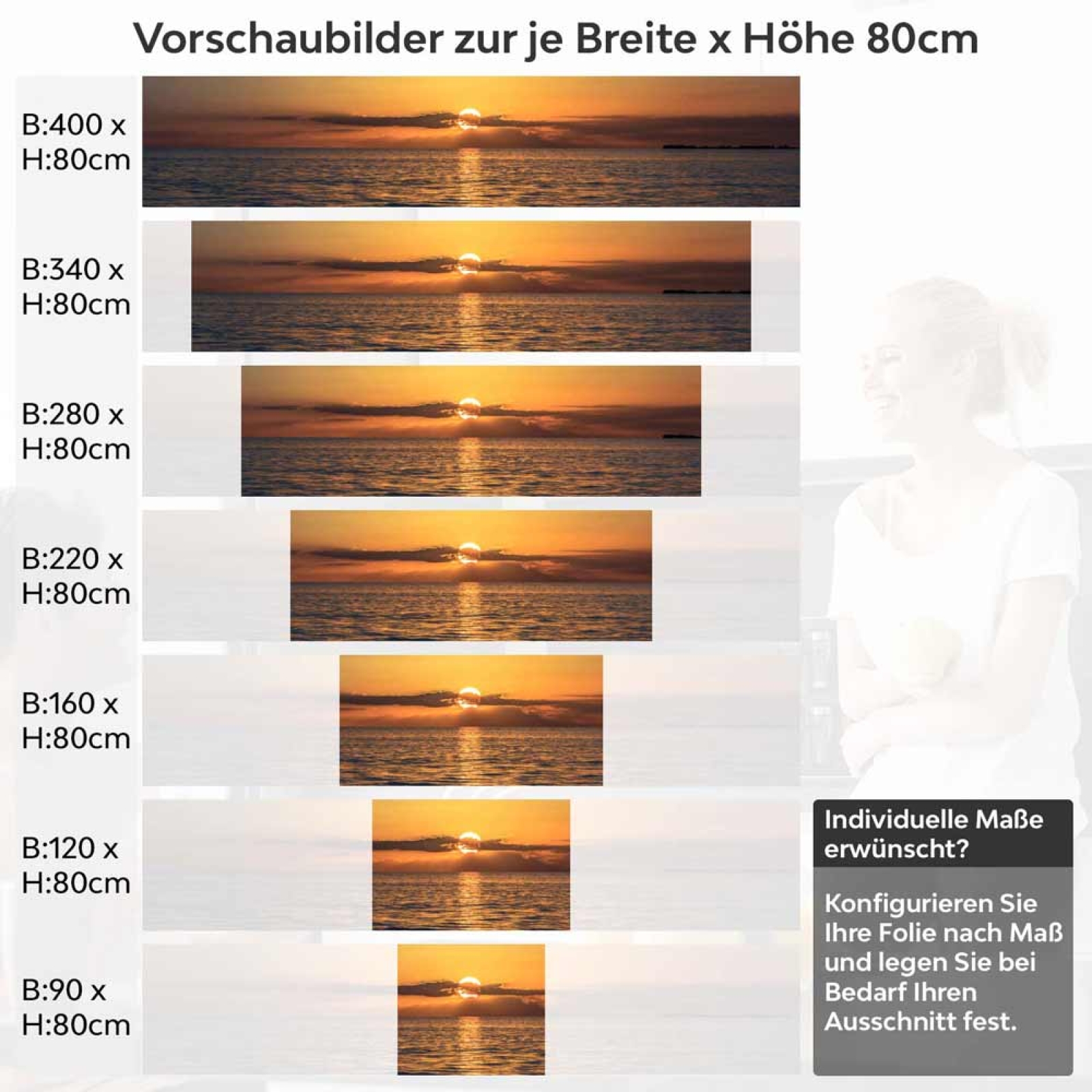 Küchenrückwand Folie glühender Himmel über dem Meer Höhe 80cm