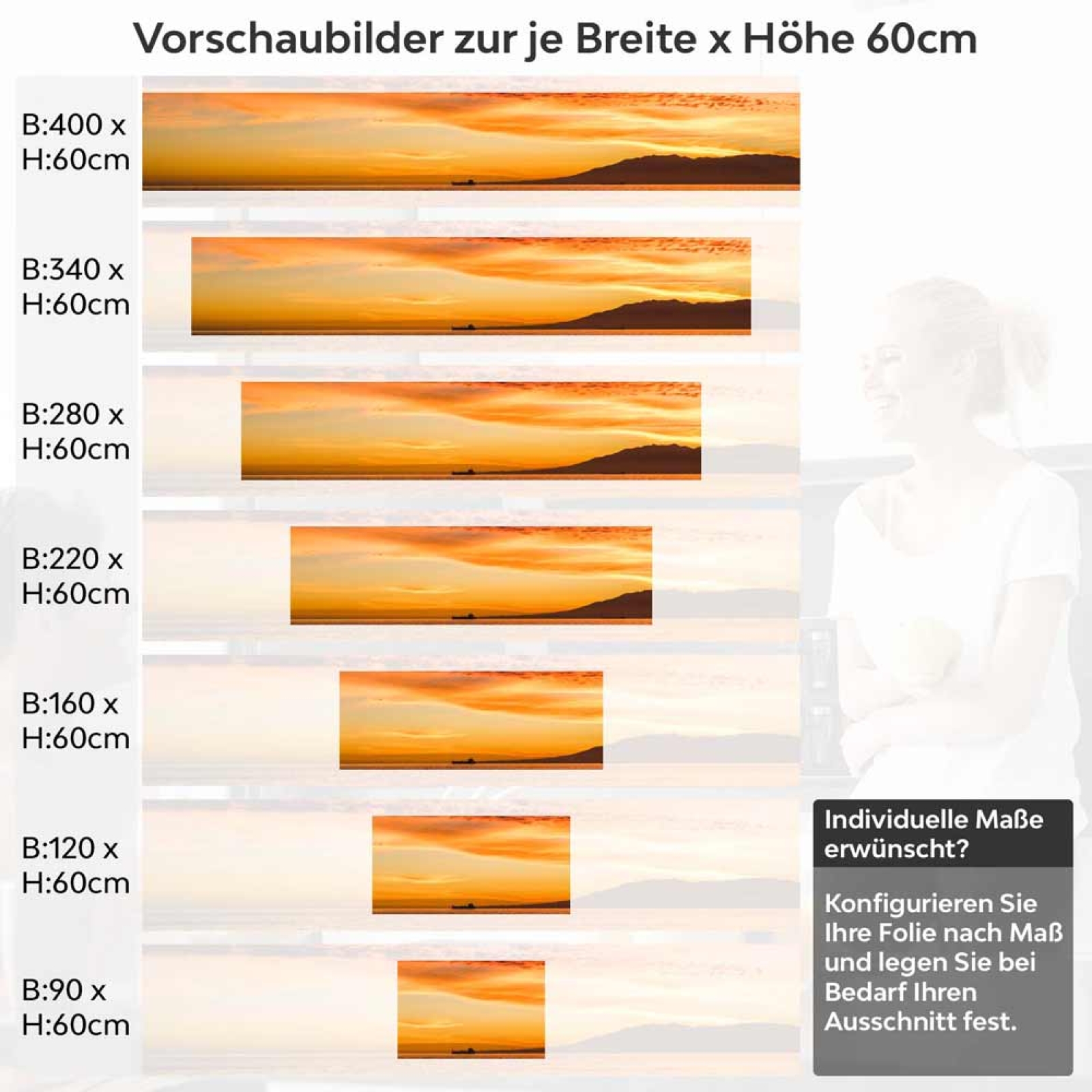 Küchenrückwand Folie glühender Horizont Höhe 60cm