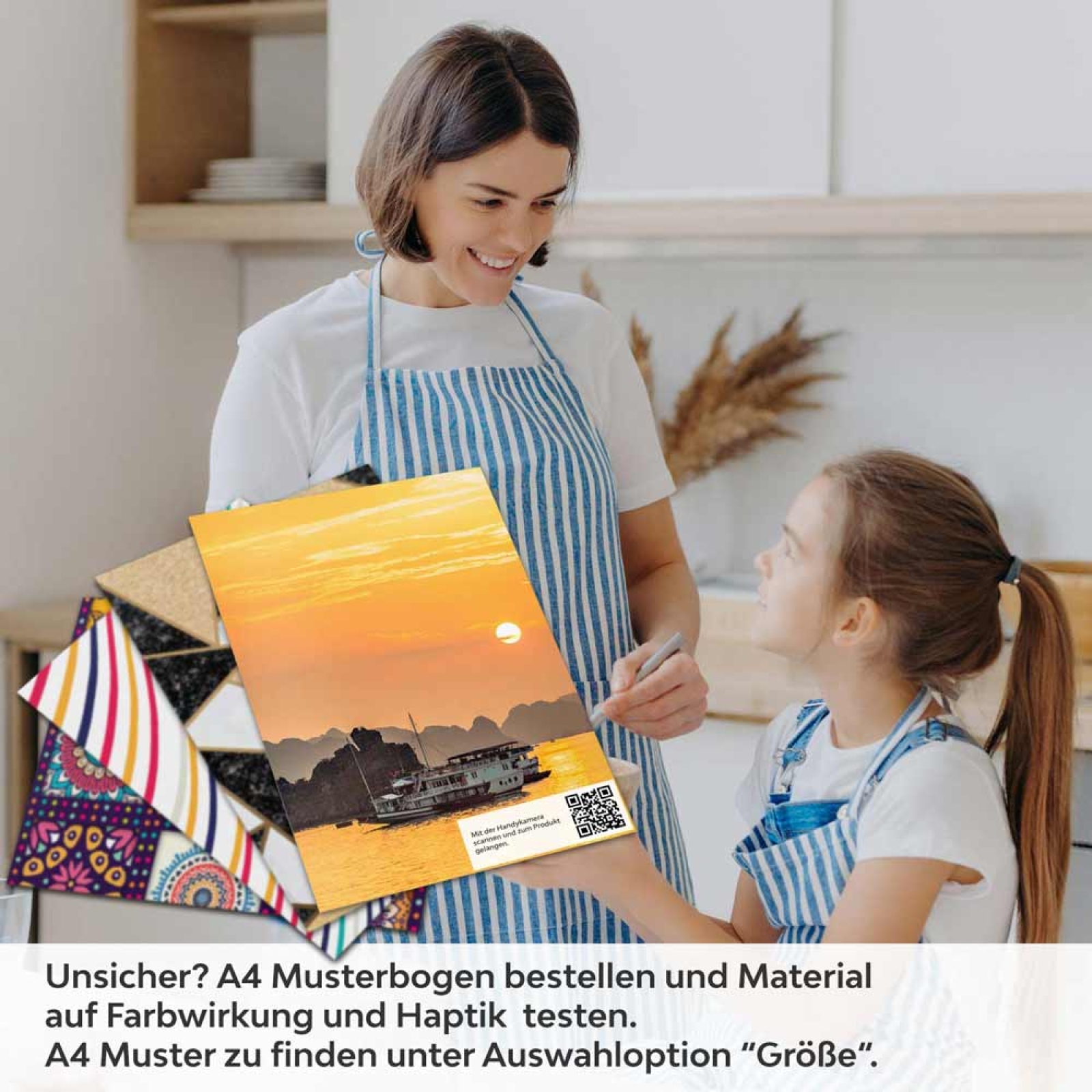 Küchenrückwand Folie Inselfelsen im Abendlicht A4 Muster