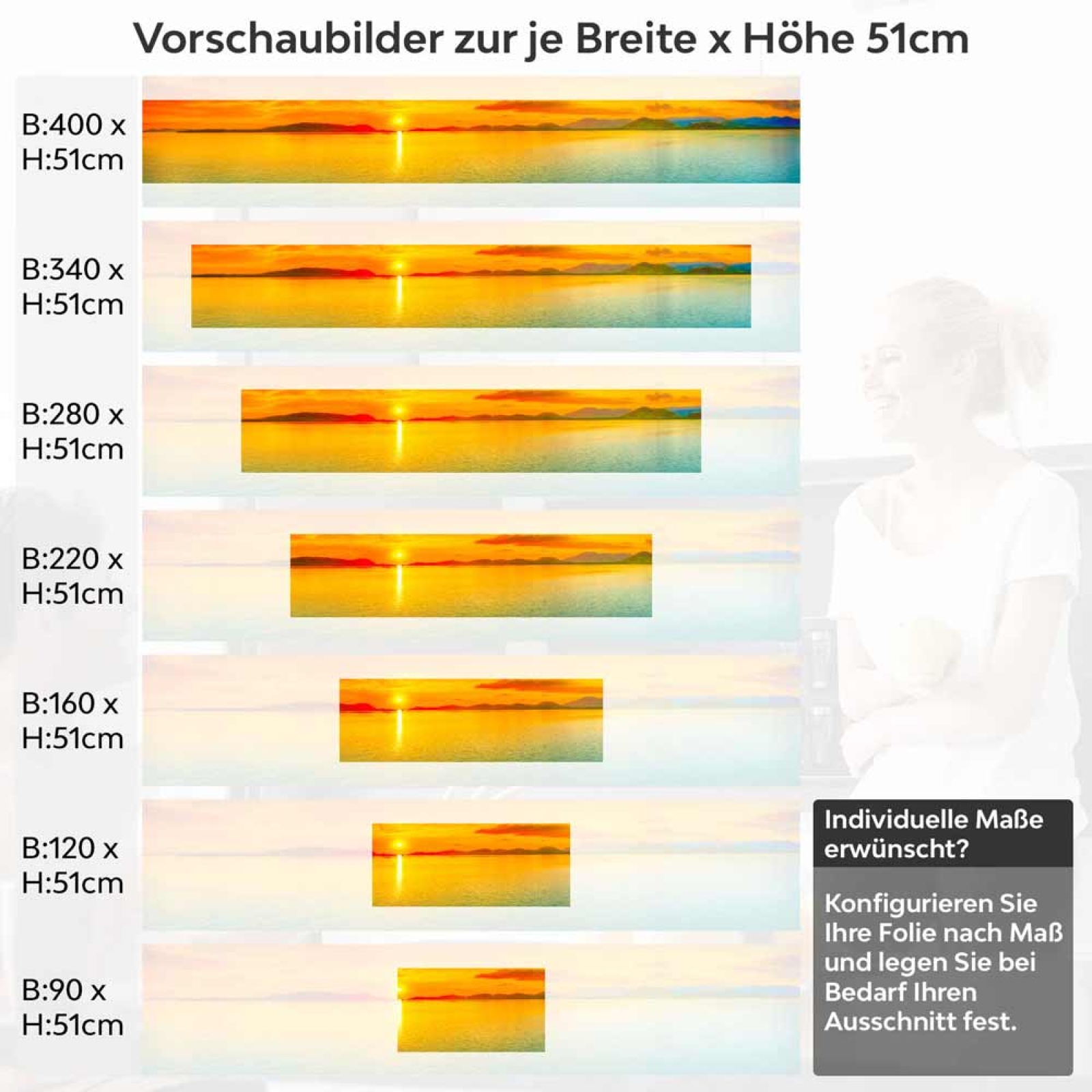 Küchenrückwand Folie endloses Horizontglühen Höhe 51cm