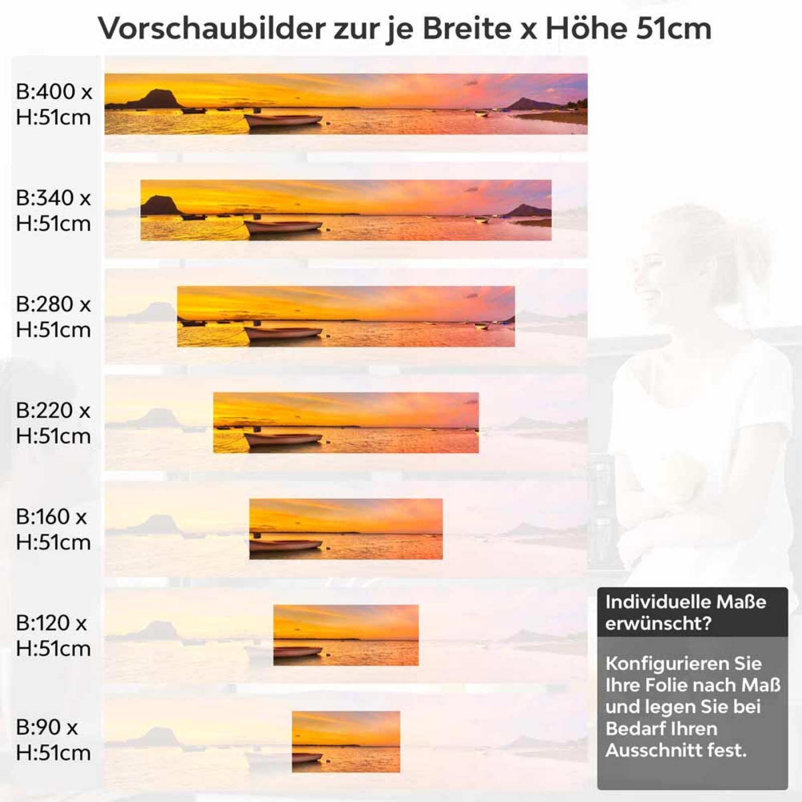 Küchenrückwand Folie Holzboote im Meer Höhe 51cm