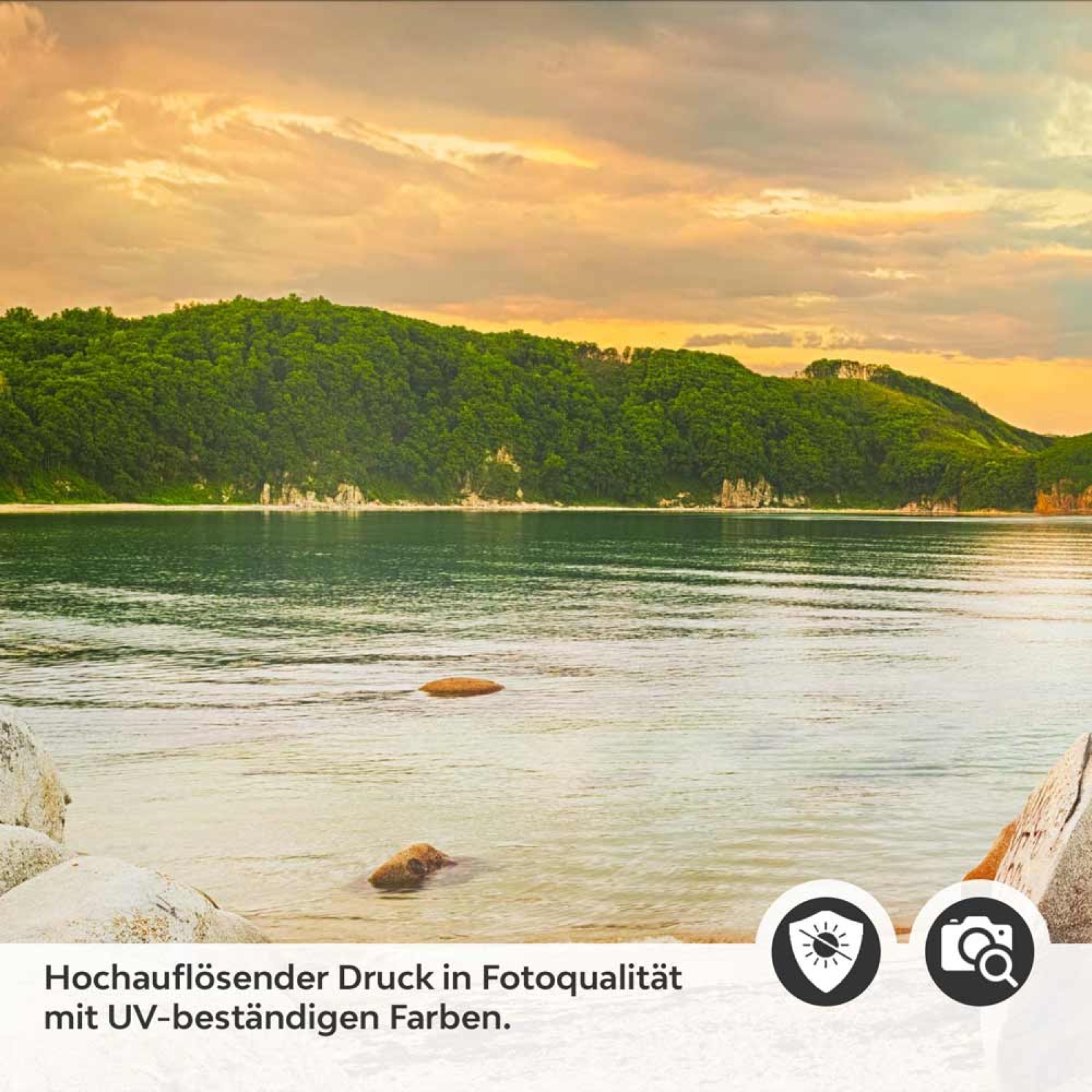 Küchenrückwand Folie felsige Küste & grüne Hügel am Meer Detailbild 2