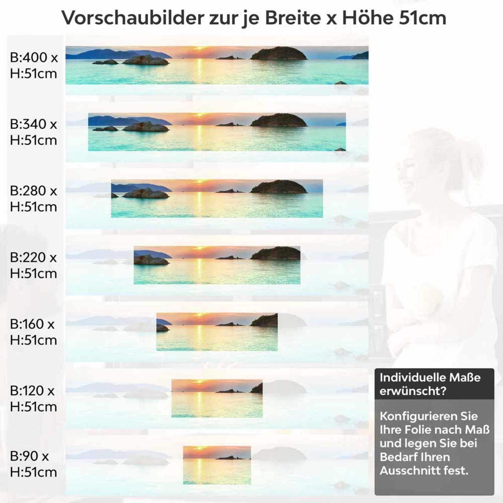 Küchenrückwand Folie Meer, Küste & Felsen Höhe 51cm