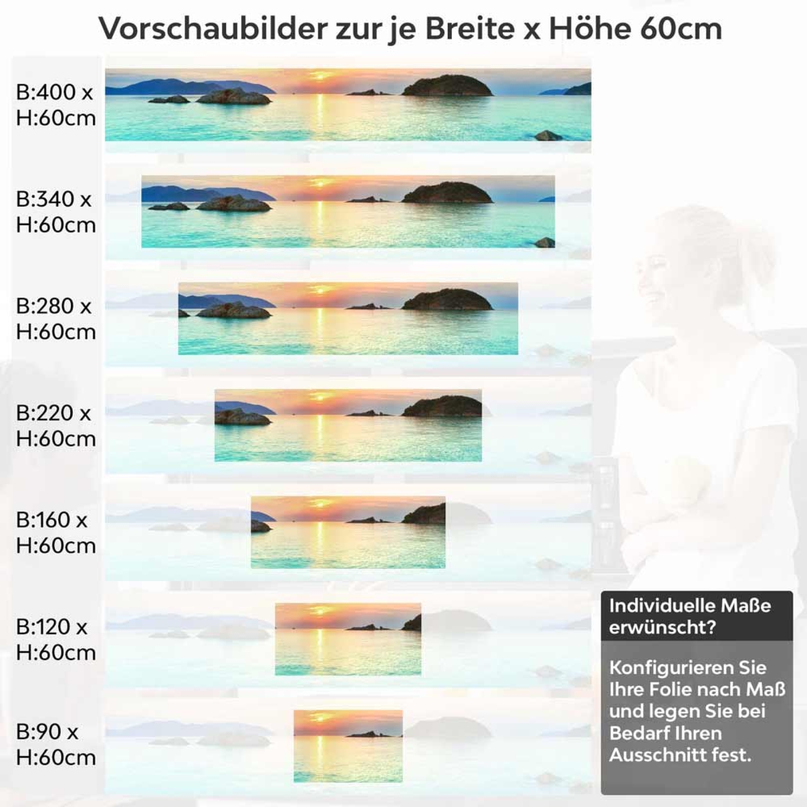 Küchenrückwand Folie Meer, Küste & Felsen Höhe 60cm